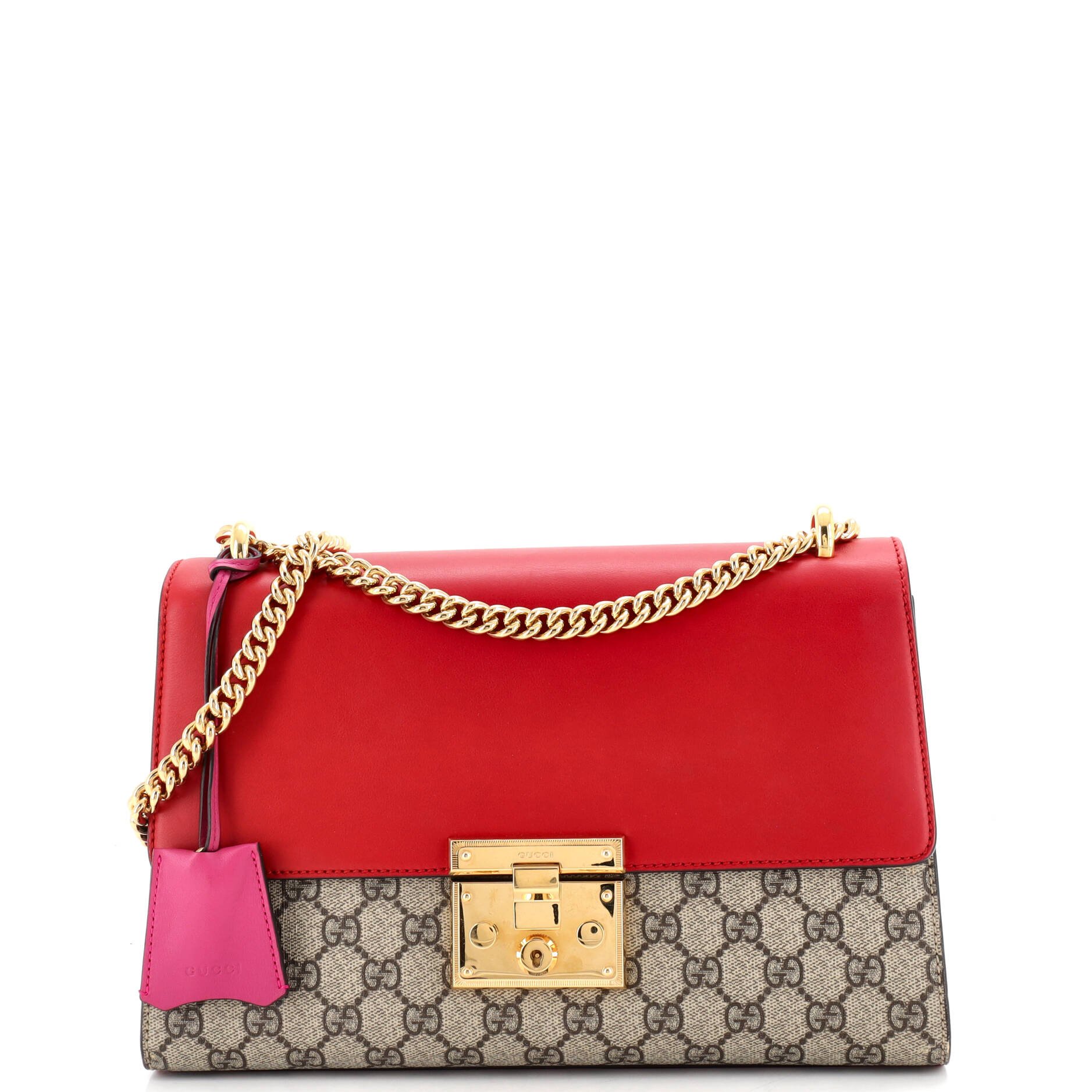 Padlock Shoulder Bag GG Coated Canvas and Leather Medium