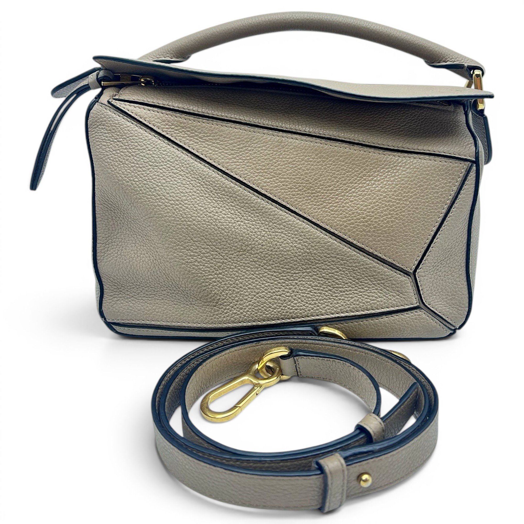 Puzzle leather handbag