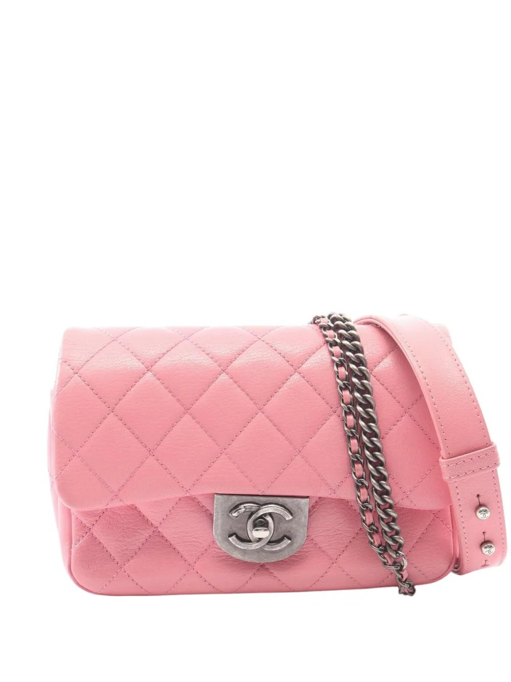 2015-2016 Small Quilted Goatskin Double Carry Waist Chain Flap satchel
