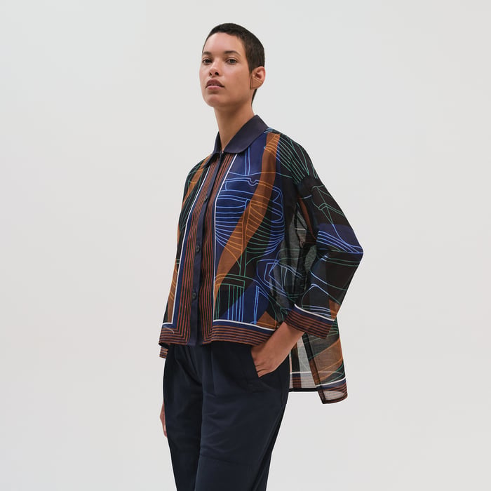 Bleu Gabier "Thalassa Raye" Beach Shirt