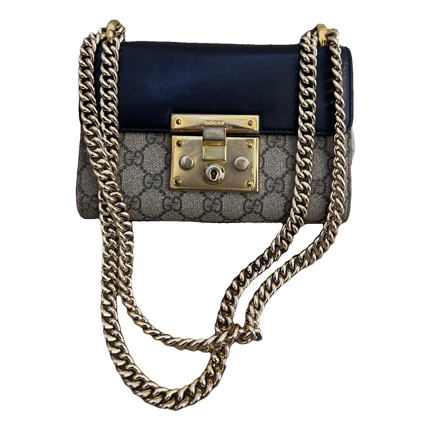 Padlock leather handbag