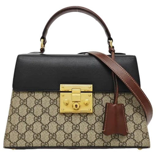 Padlock leather handbag