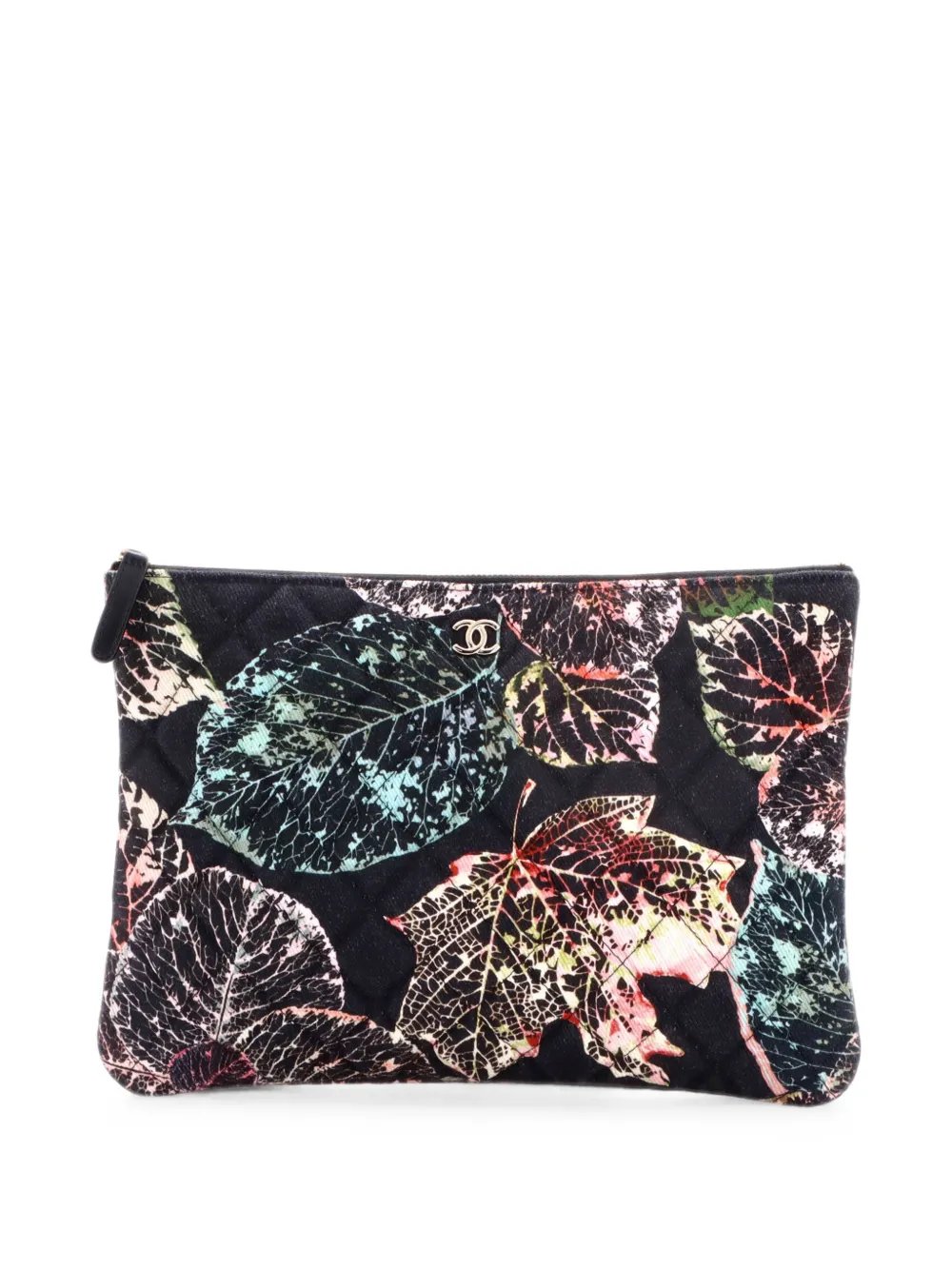 O Case Quilted Printed Canvas Medium clutch bag