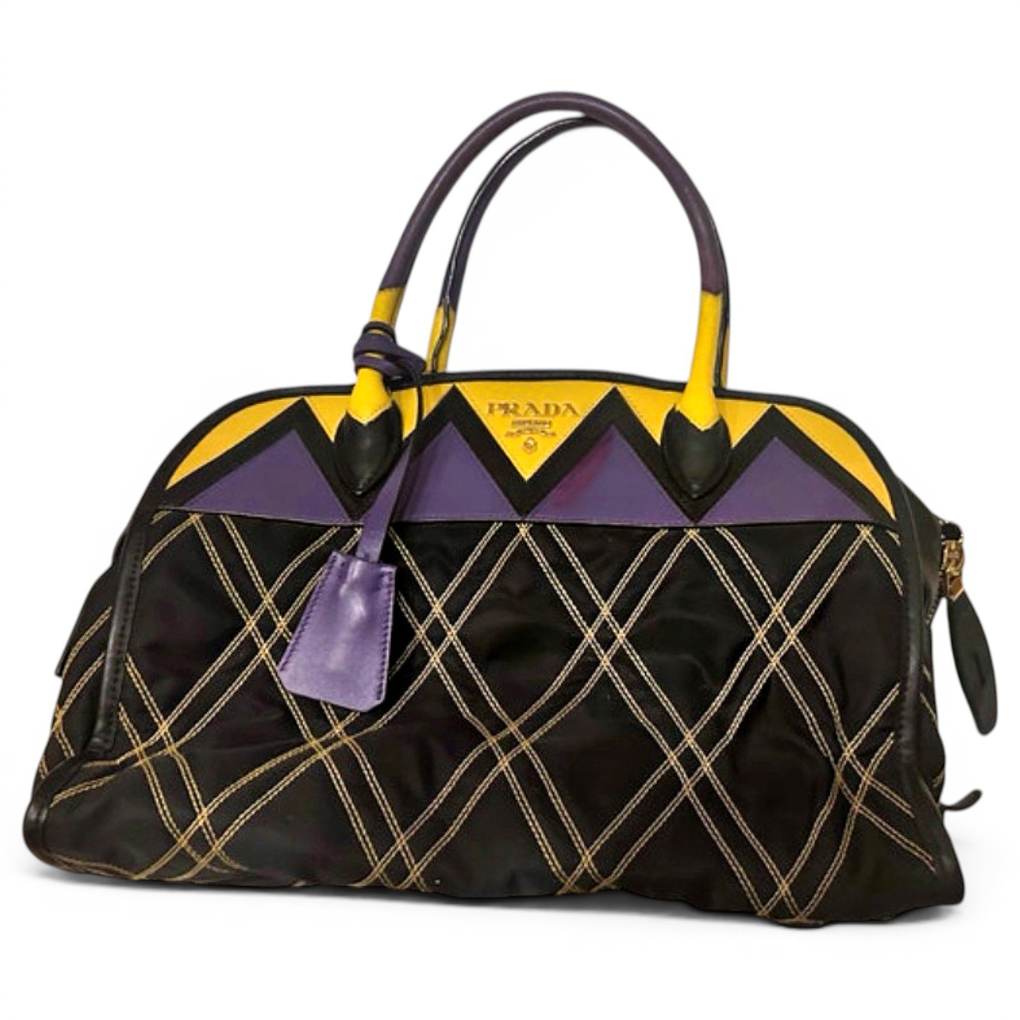 Bowling leather handbag