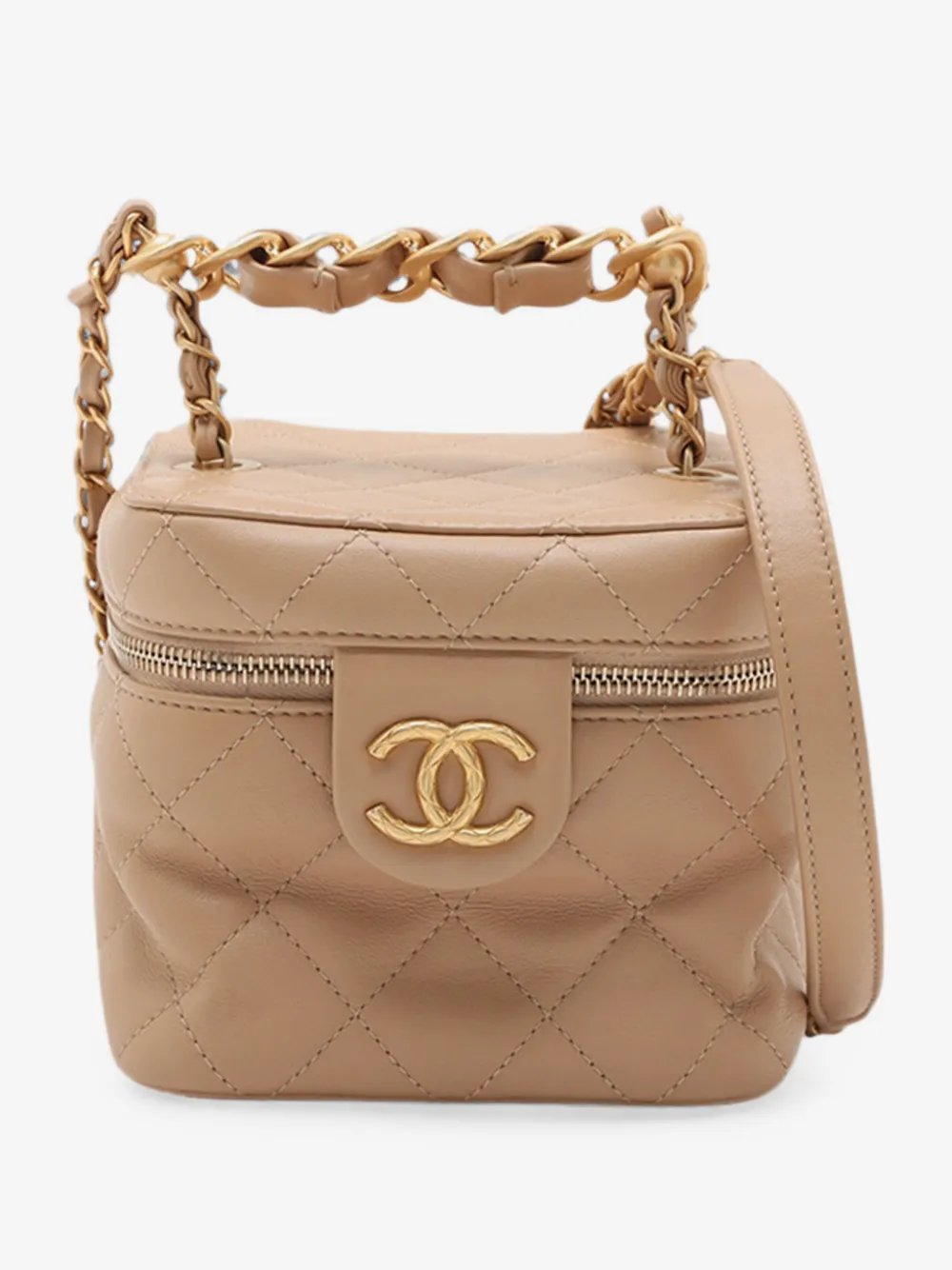 2021-2026 CC Quilted Lambskin Chain Vanity Case satchel