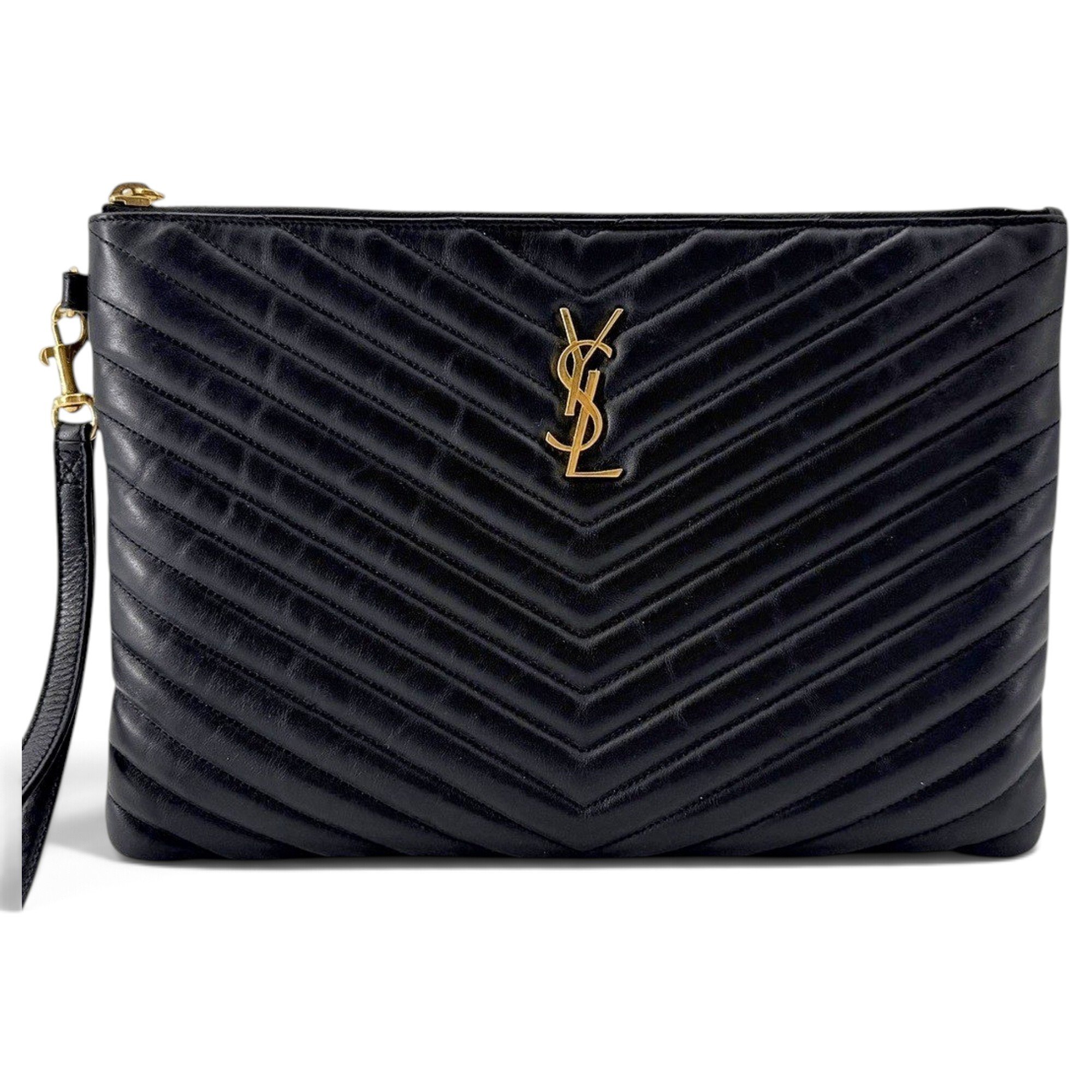Leather clutch bag
