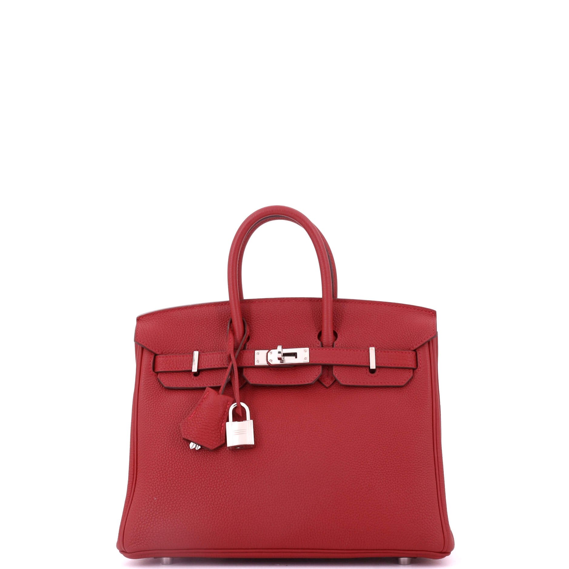 Hermes Birkin Handbag Rouge Vif Togo with Palladium Hardware 25
