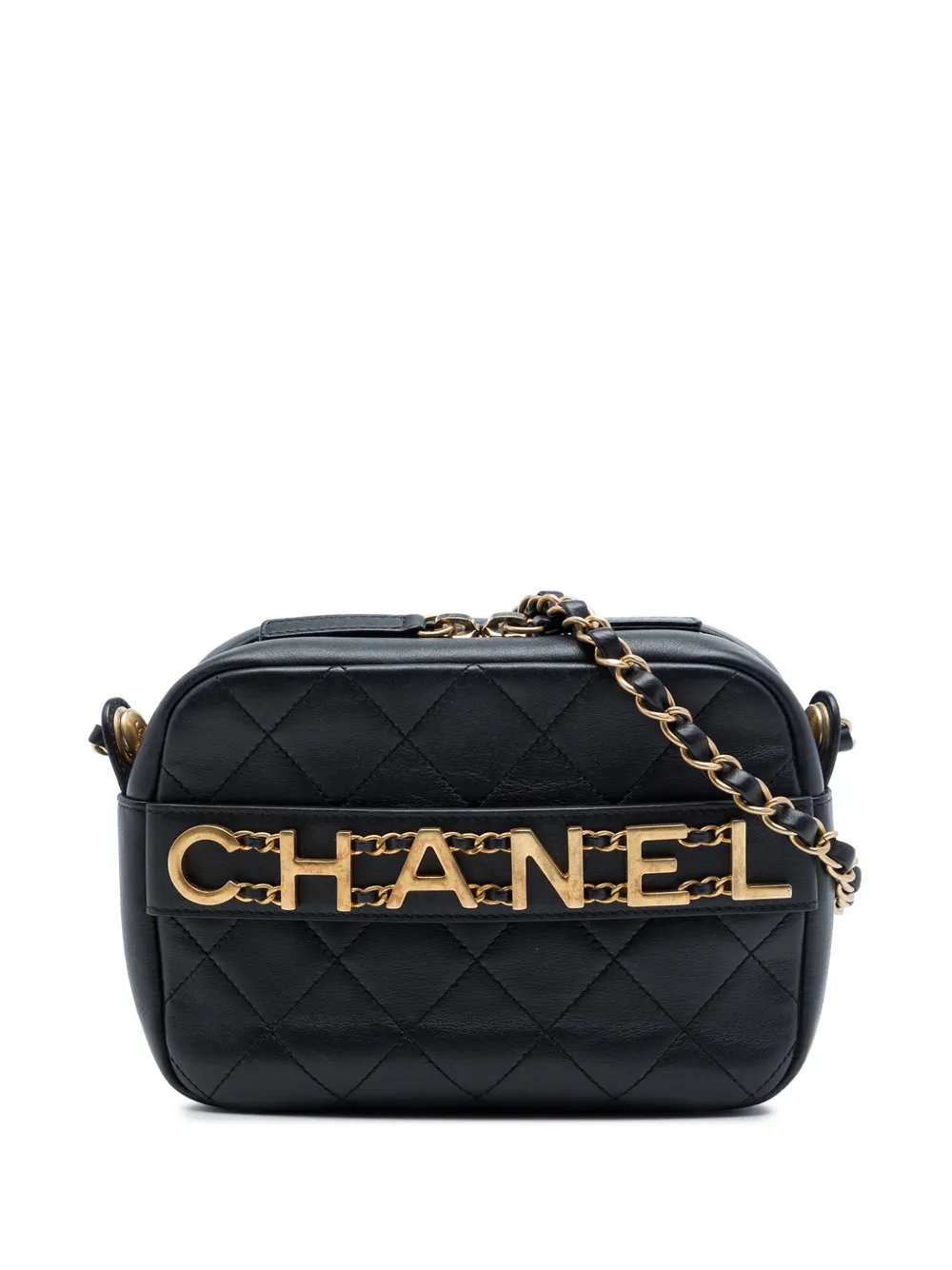 2019 Quilted Calfskin Logo Enchained Camera Bag crossbody bag