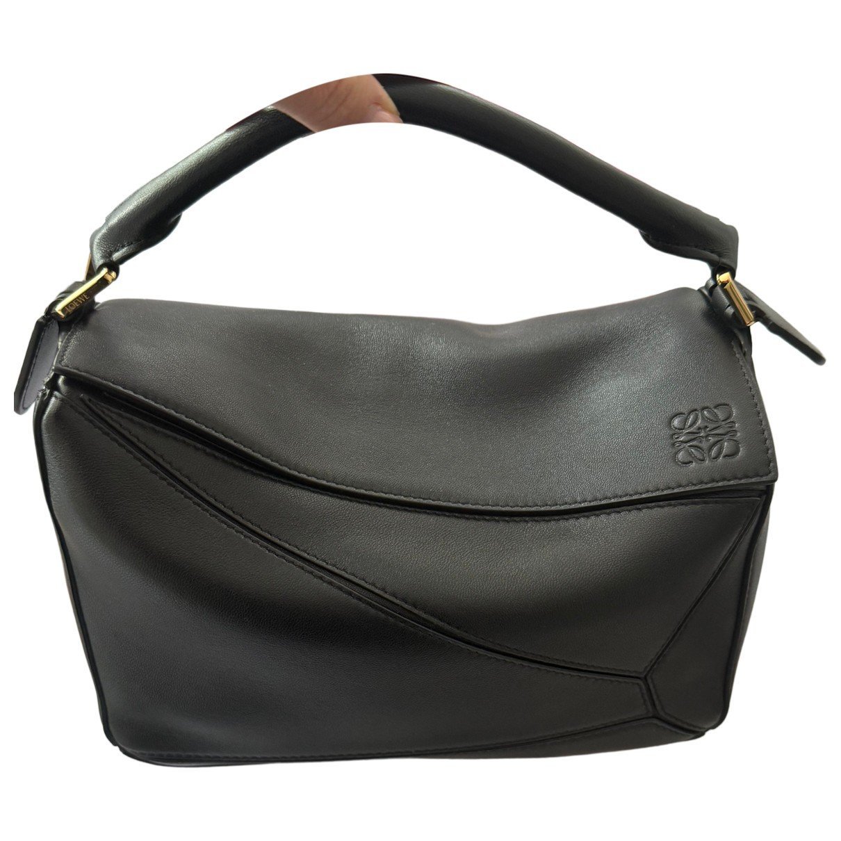 Puzzle leather handbag