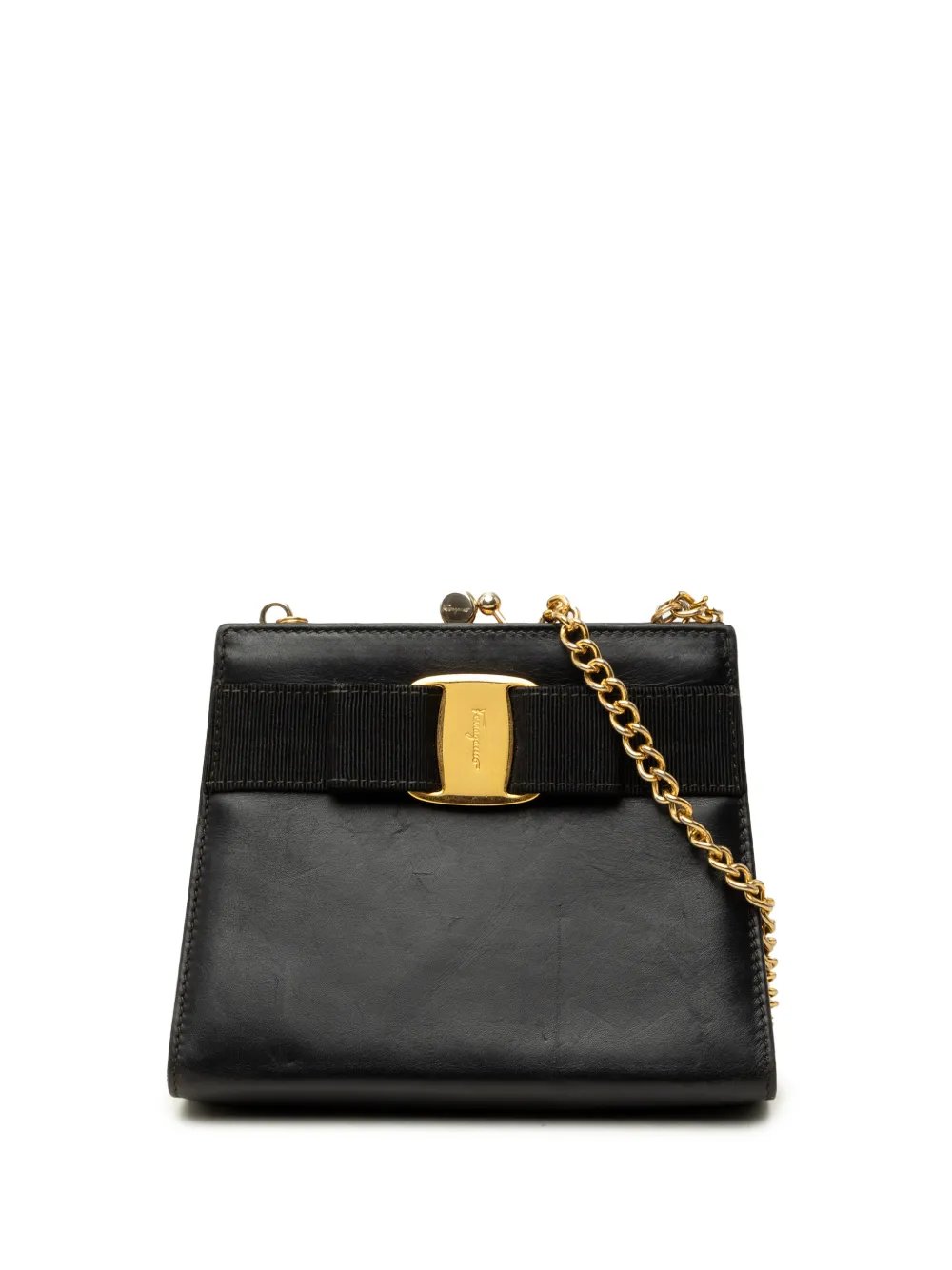20th Century Leather Vara Bow Kiss Lock Chain crossbody bag
