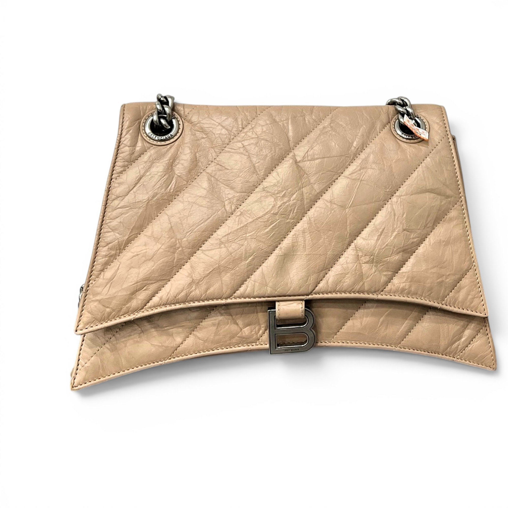 Hourglass leather handbag