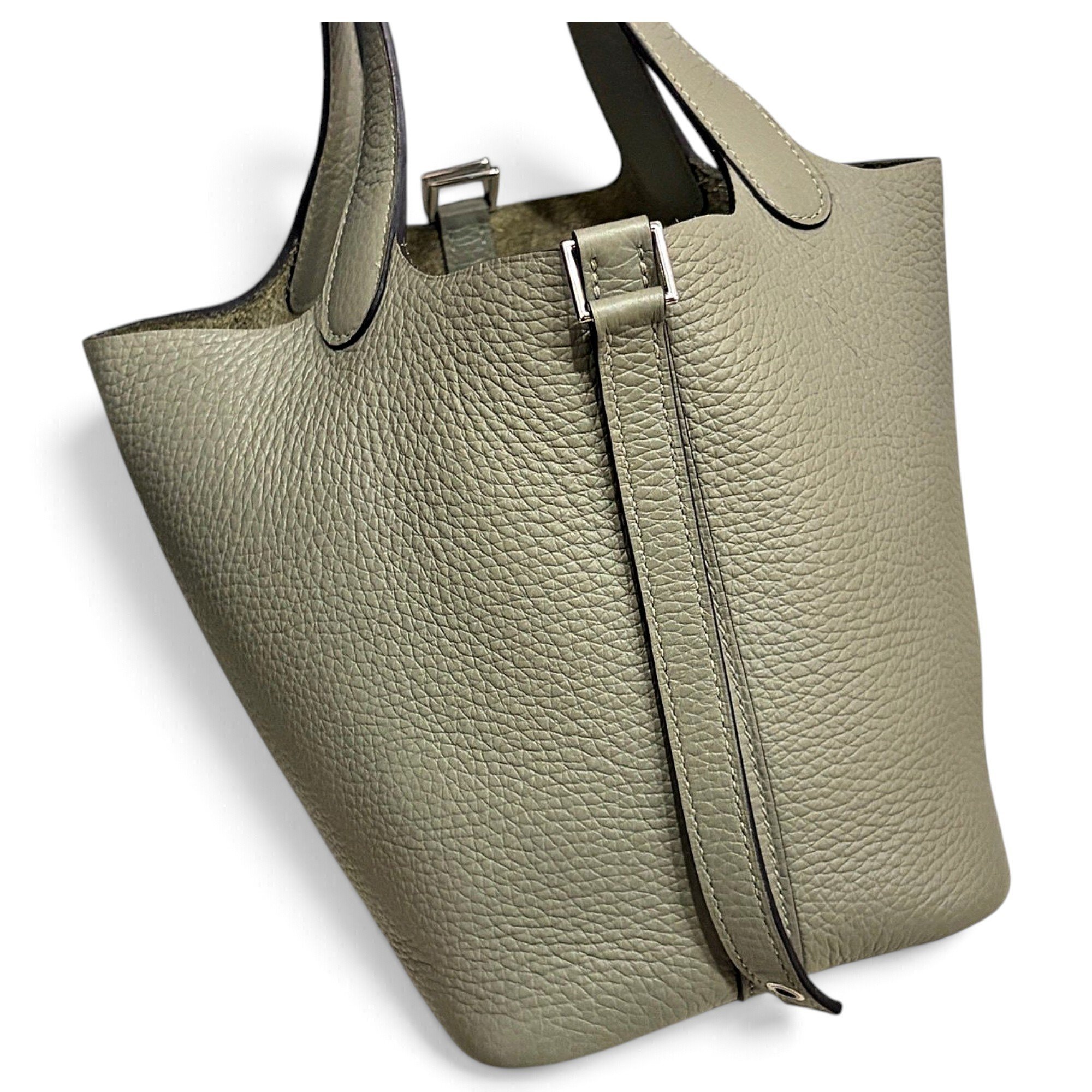 Picotin leather tote