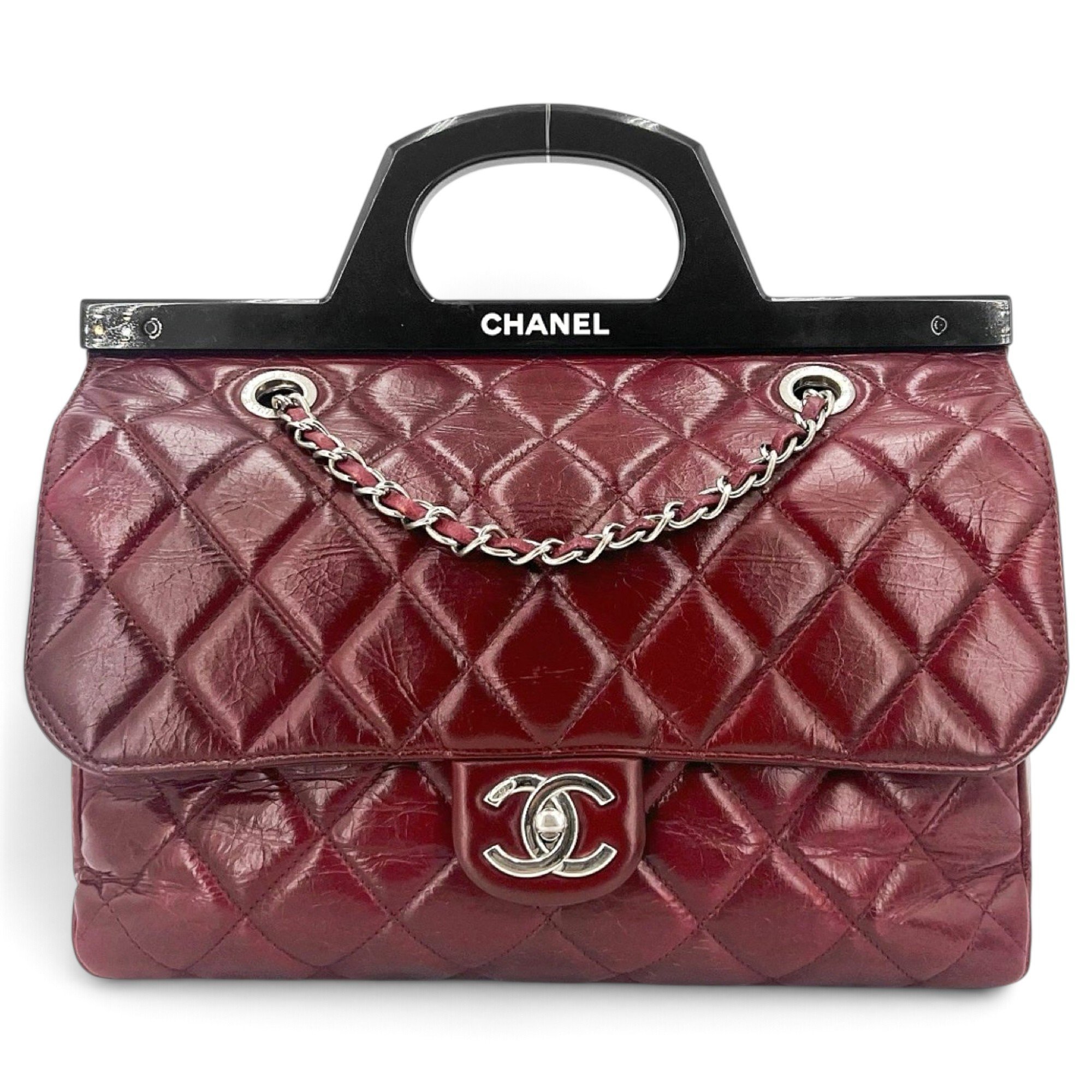Trendy CC leather handbag