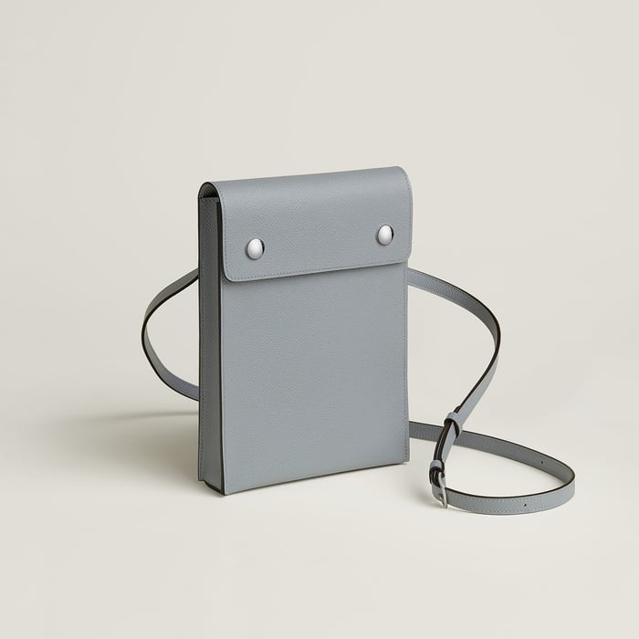 Gris Pantin Hermèsnap Vertical to Go Pouch