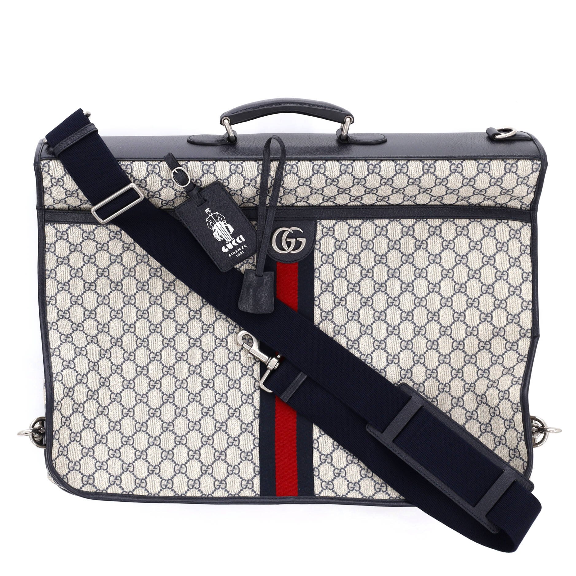 Gucci Savoy Web Garment Bag GG Coated Canvas