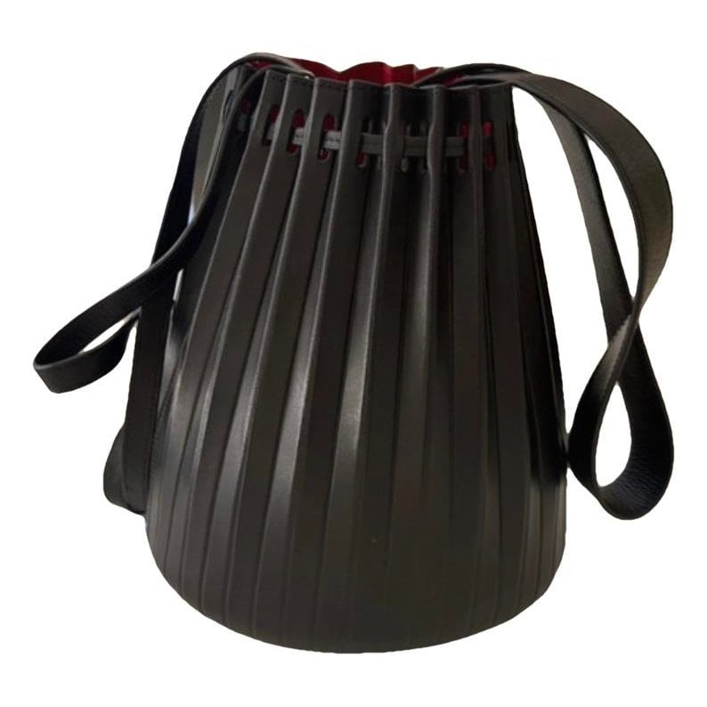 Bucket leather handbag