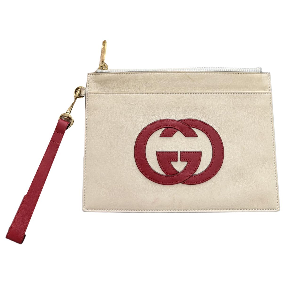 Interlocking leather clutch bag