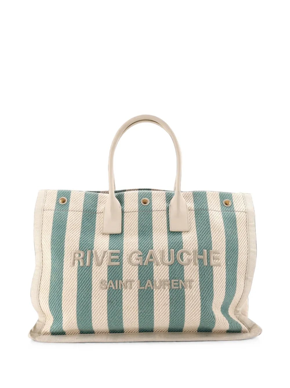 Rive Gauche Shopper Striped Canvas Large tote bag