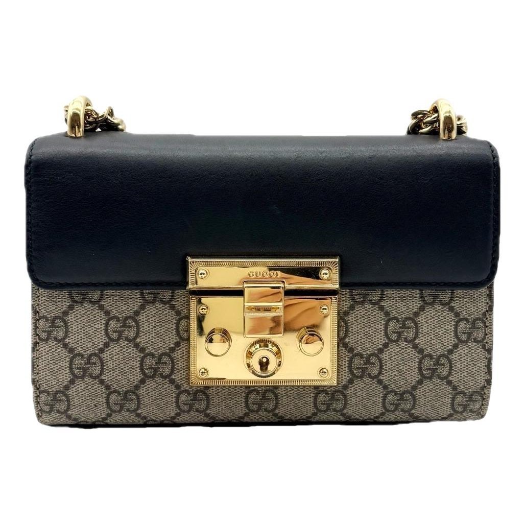 Padlock leather handbag