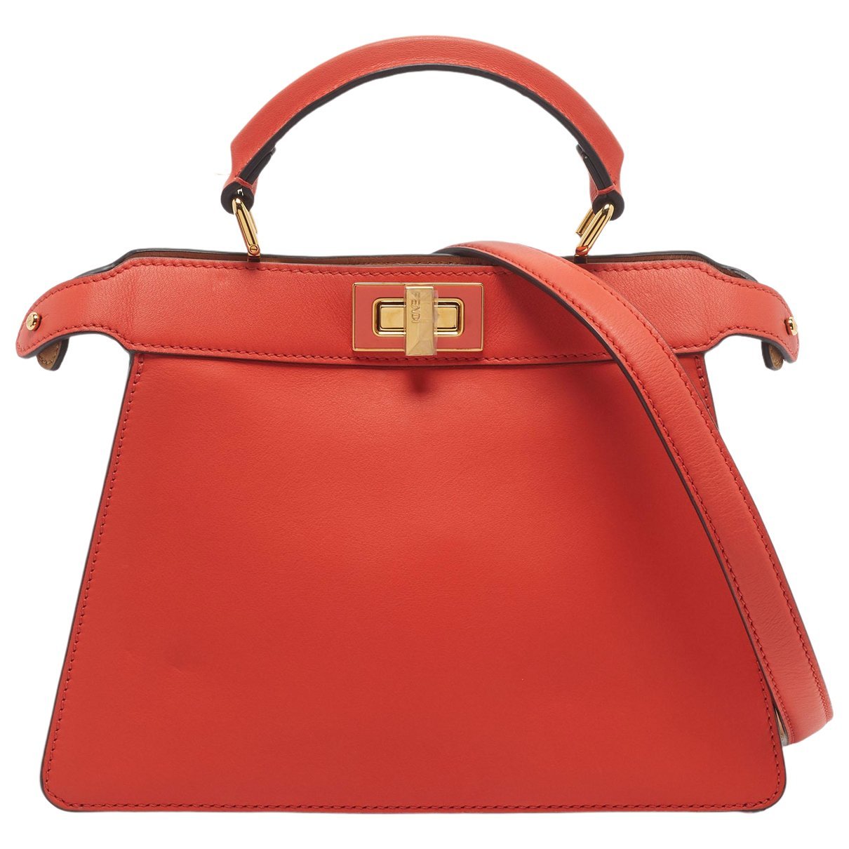 Peekaboo leather satchel