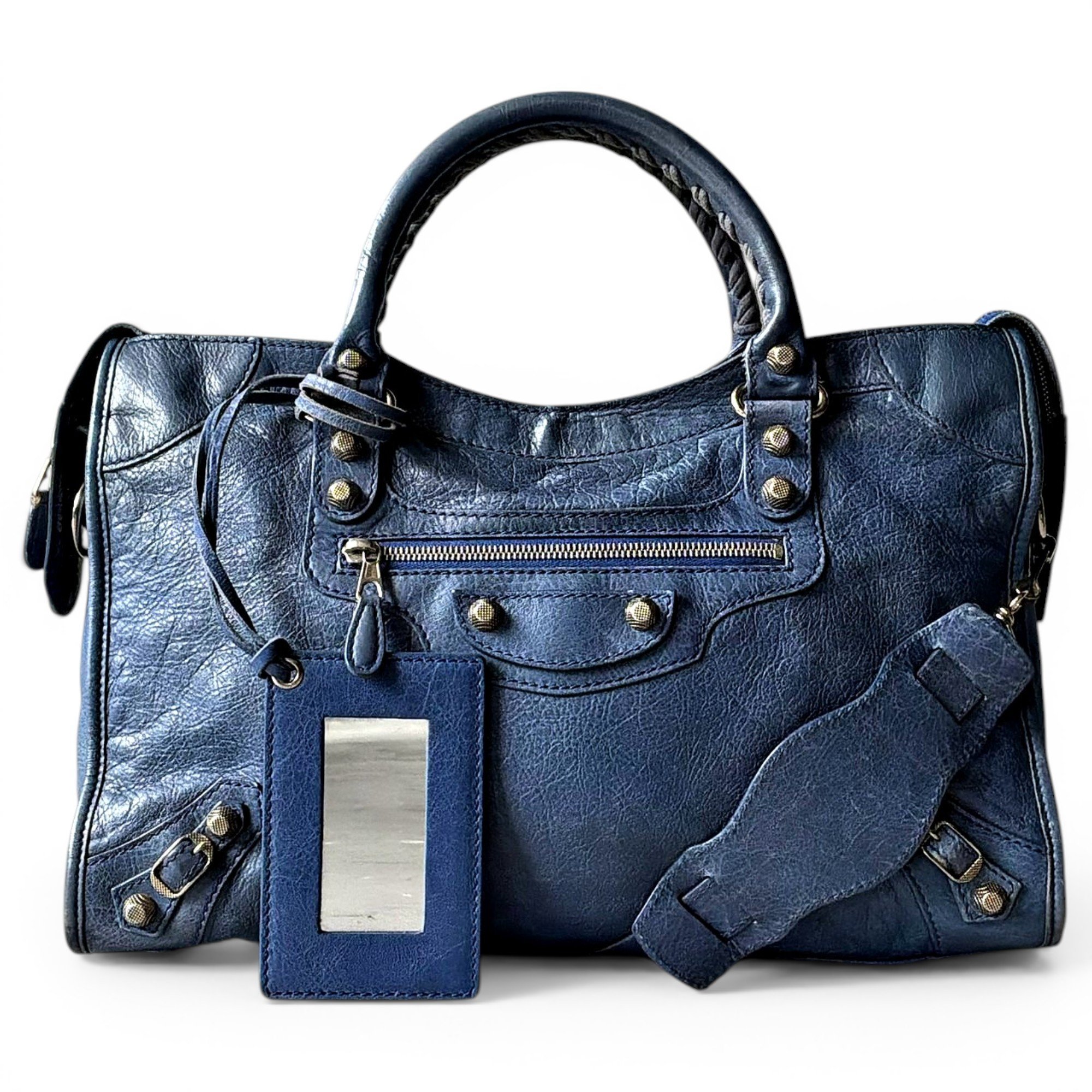 City leather handbag