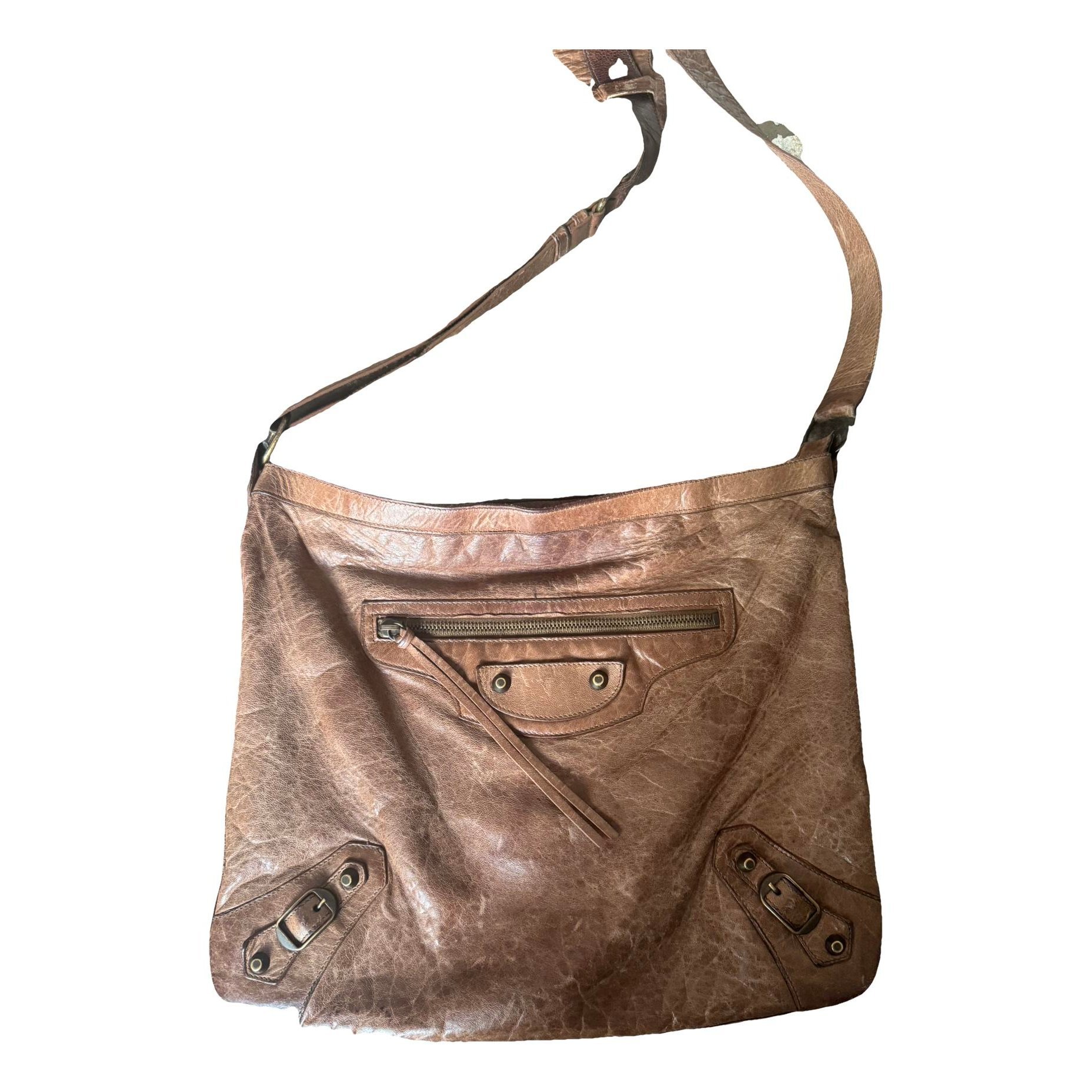 Courier XL leather crossbody bag