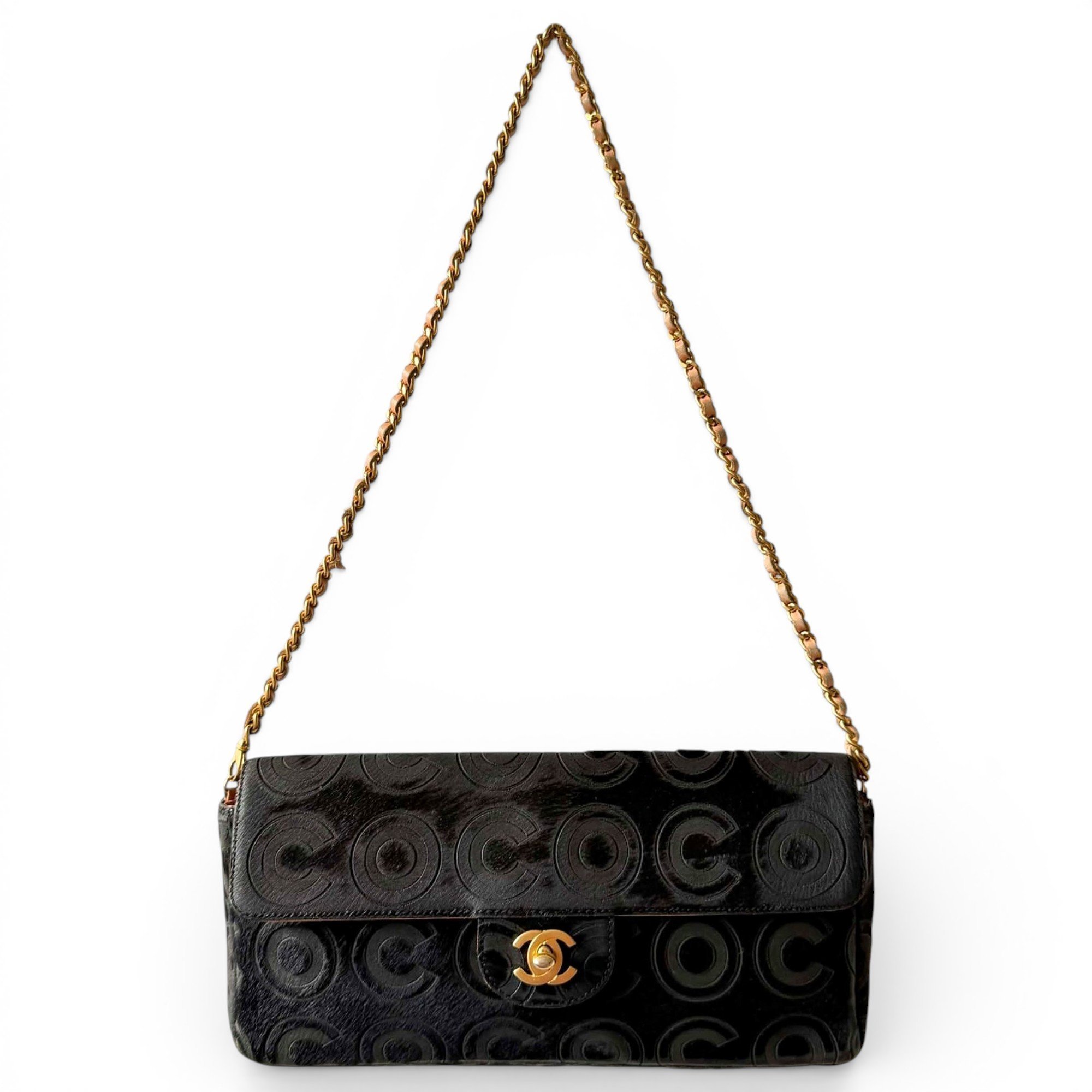 Trendy CC Flap pony-style calfskin handbag