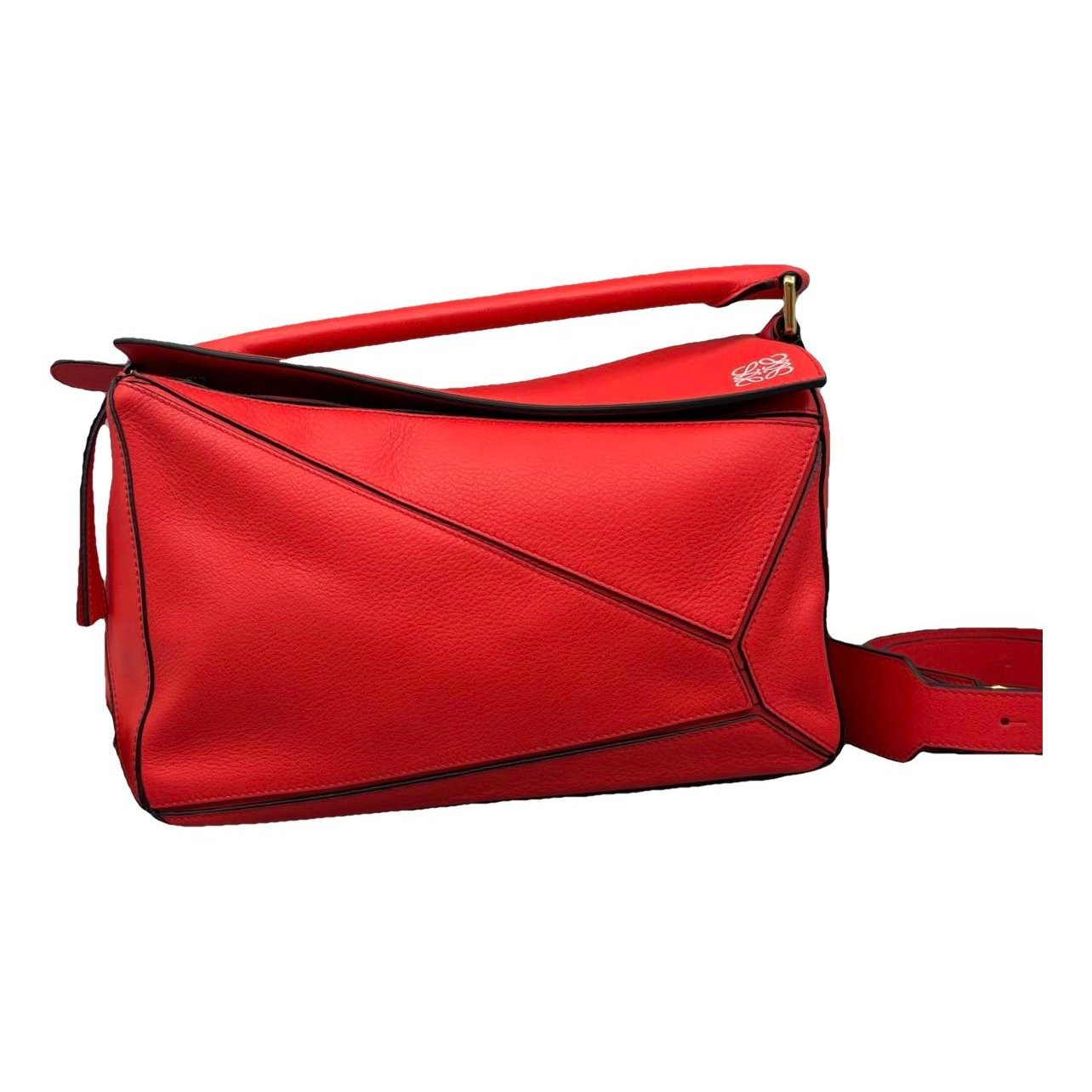 Puzzle leather handbag