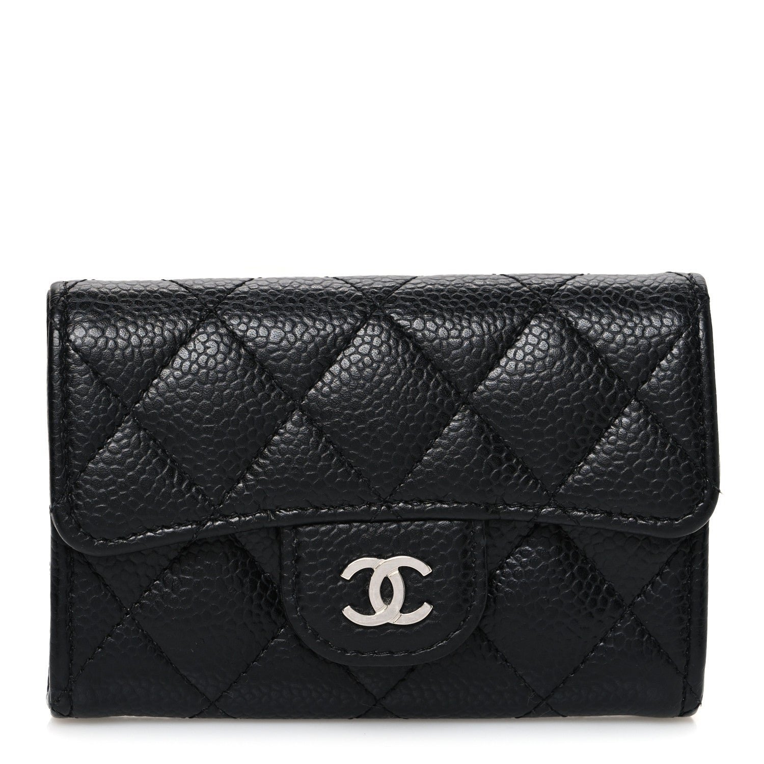 Chanel Caviar Quilted Flap Card Holder Black