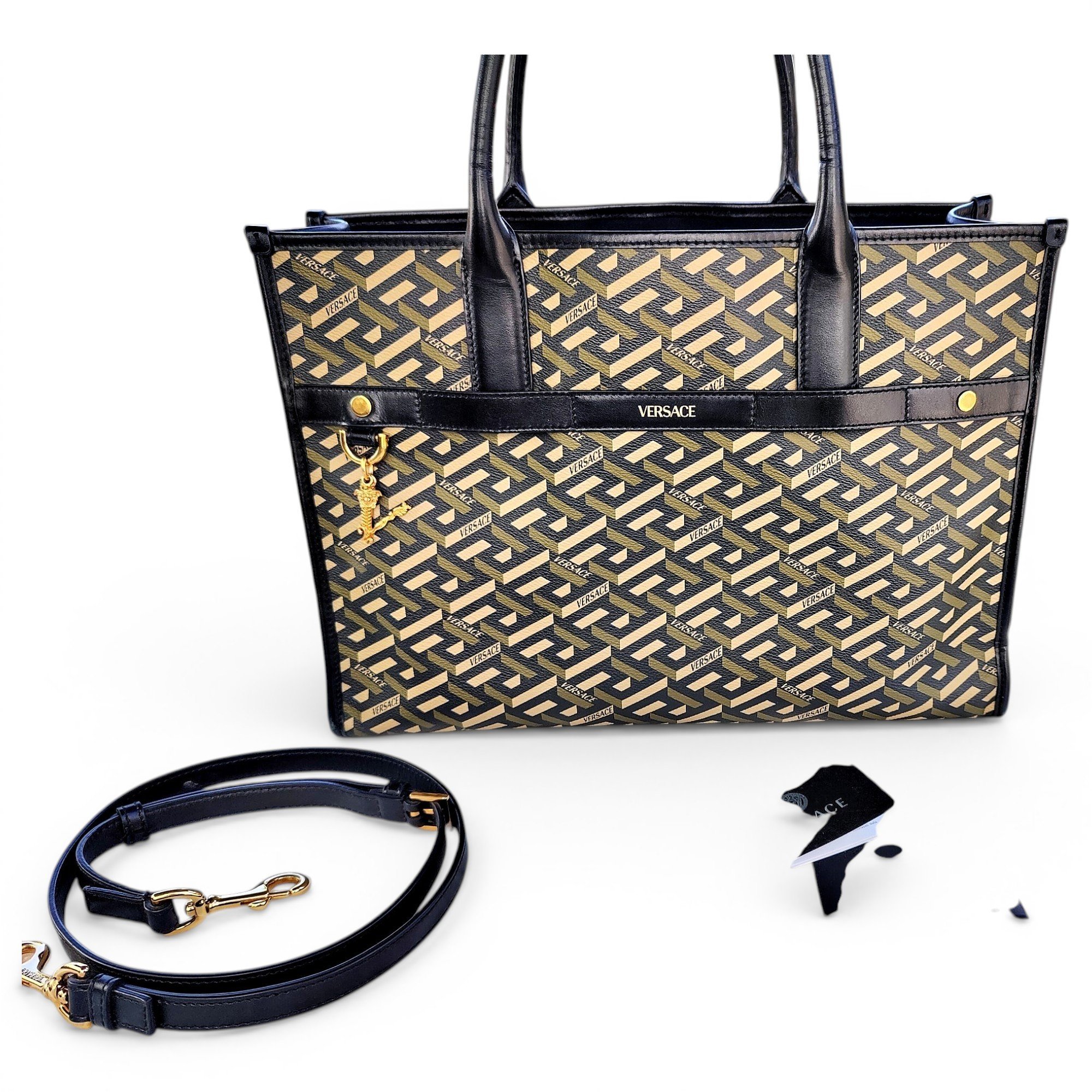 Versace Virtus leather handbag