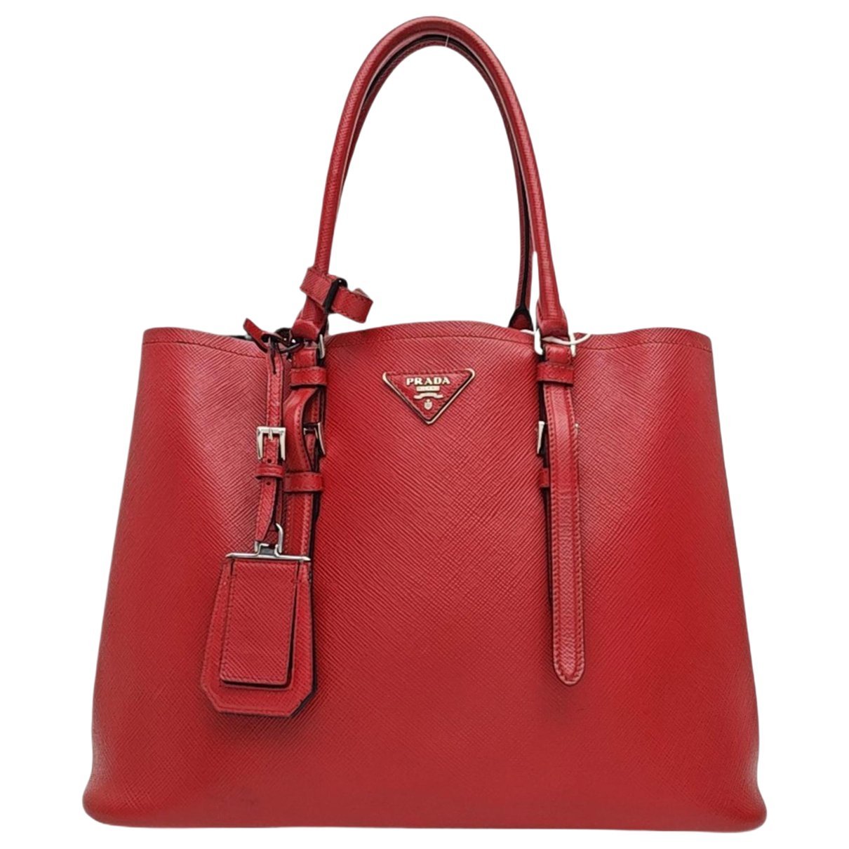 Double leather handbag