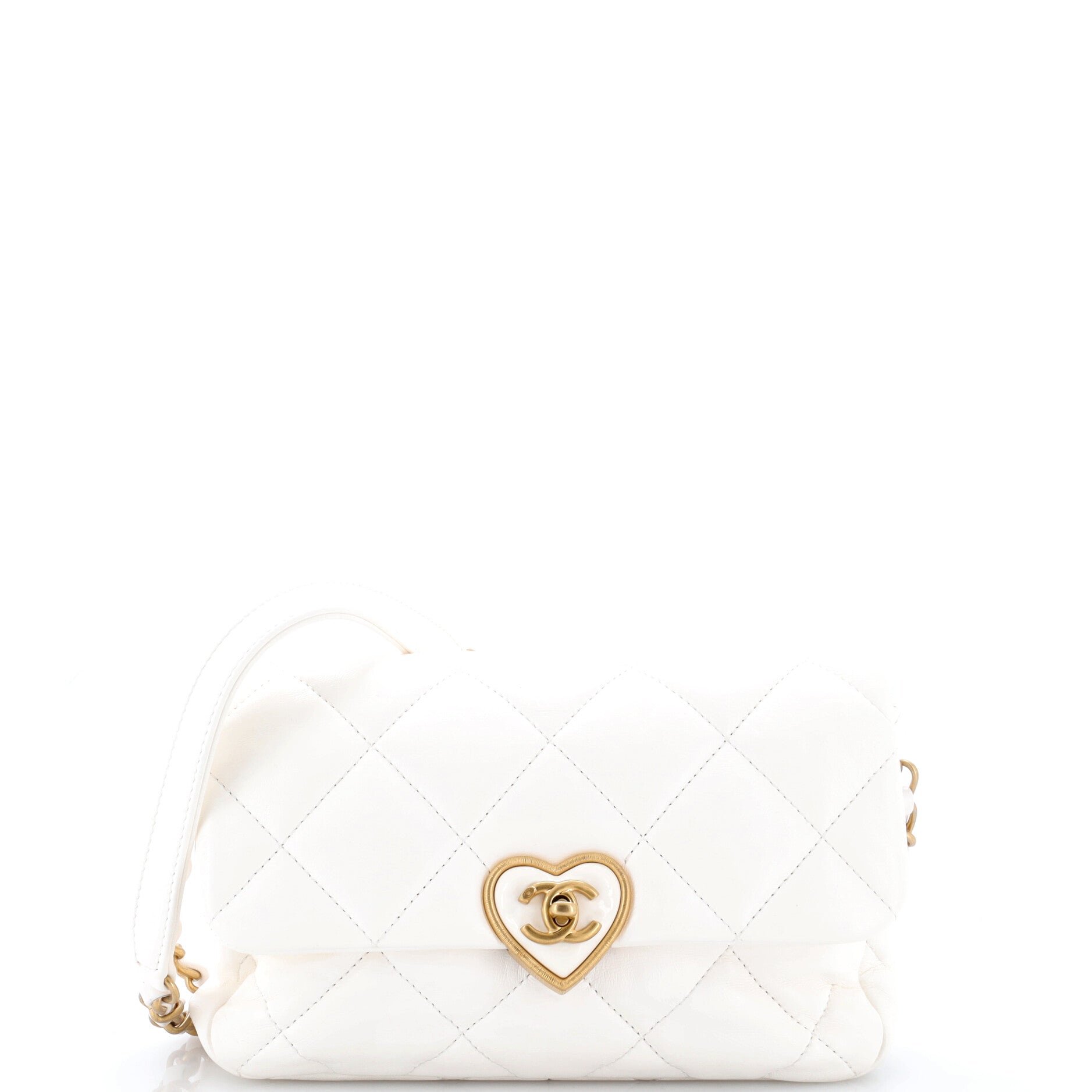 Coco Love CC Heart Flap Bag Quilted Lambskin Small