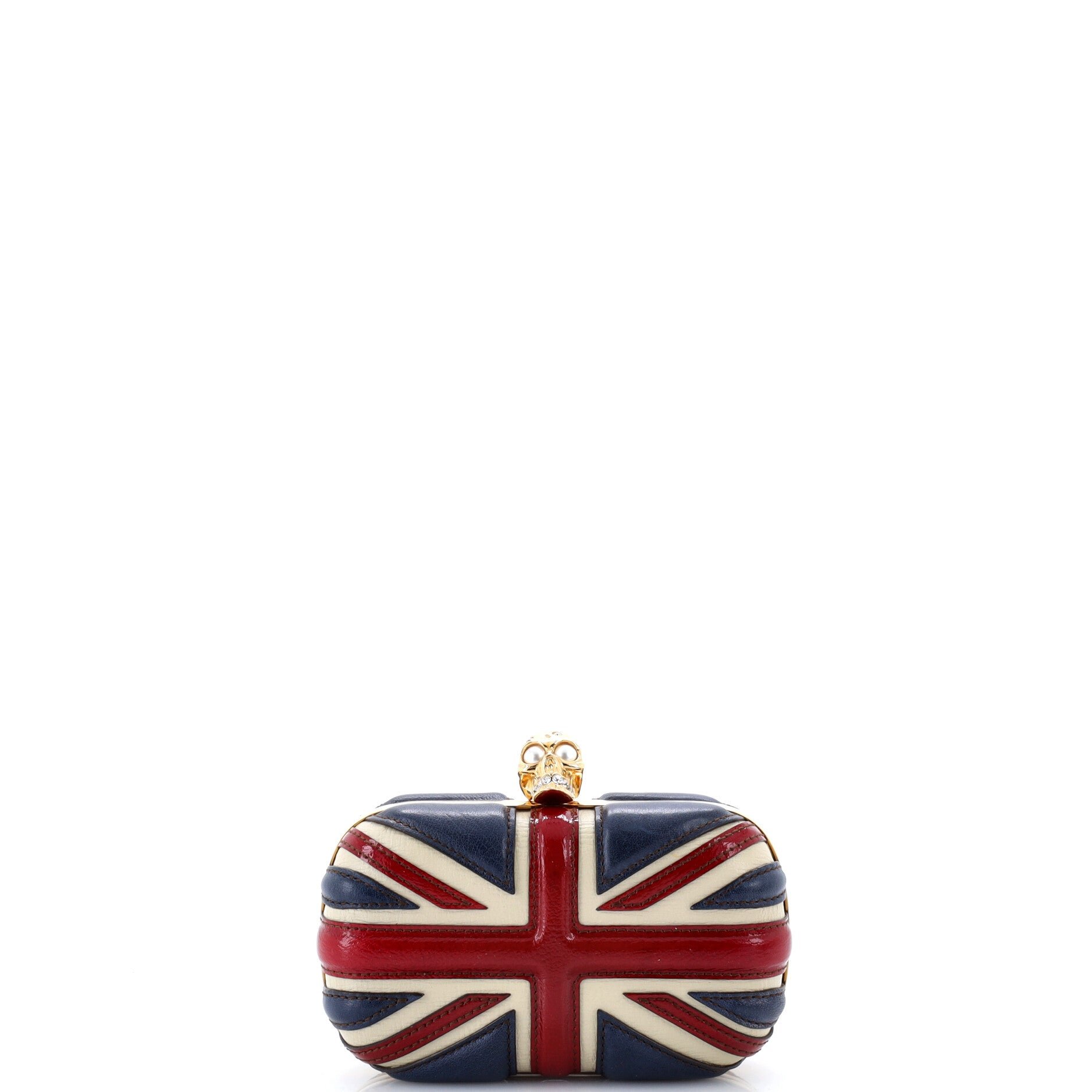 Alexander McQueen Britannia Skull Box Clutch Leather Small