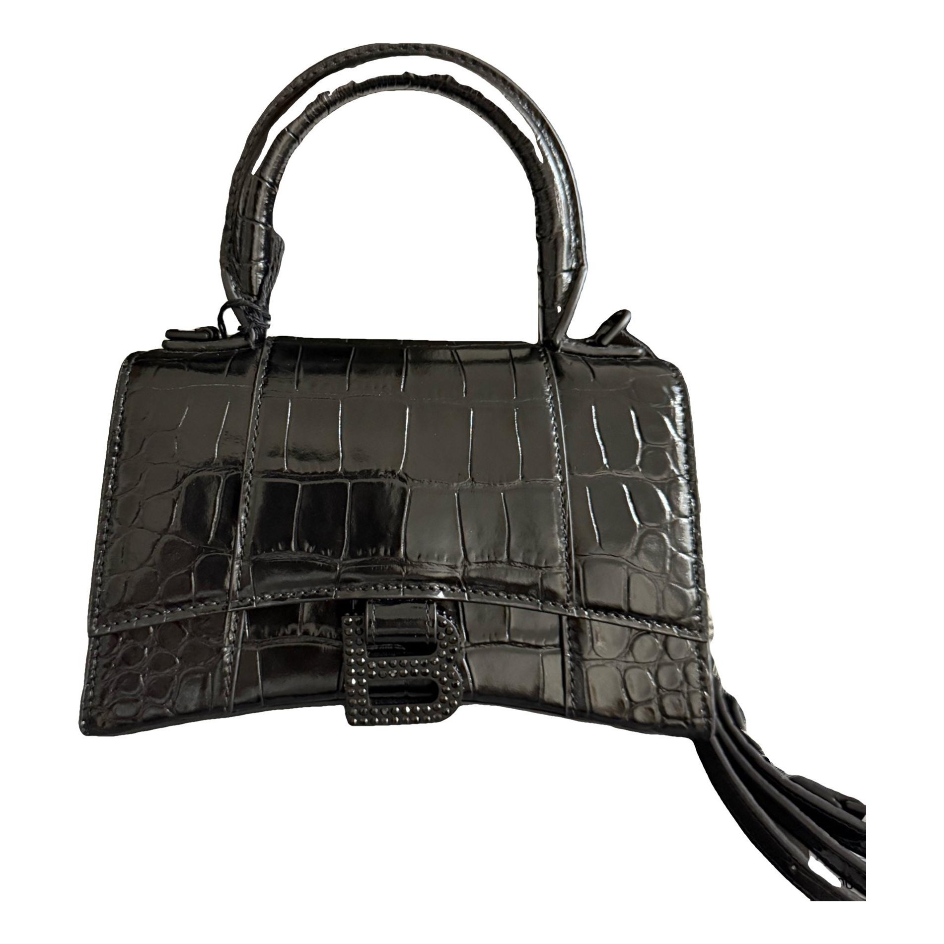 Hourglass leather handbag