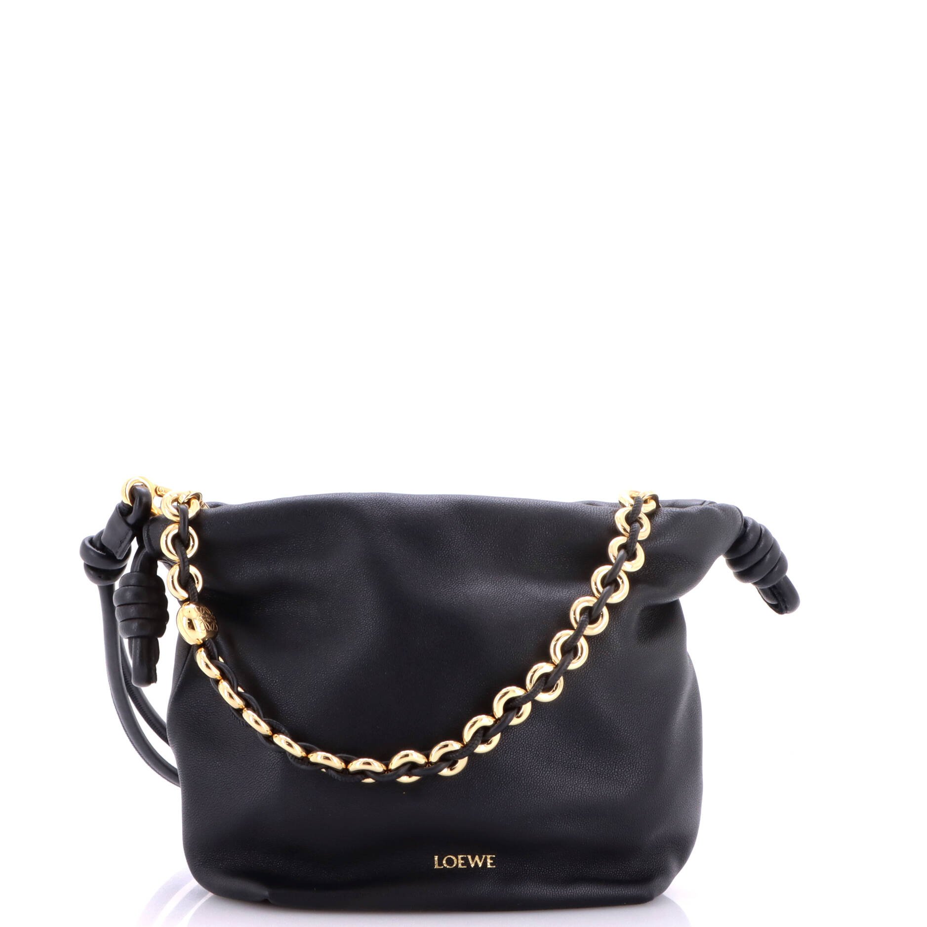 Flamenco Knot Chain Purse Bag Leather Mini