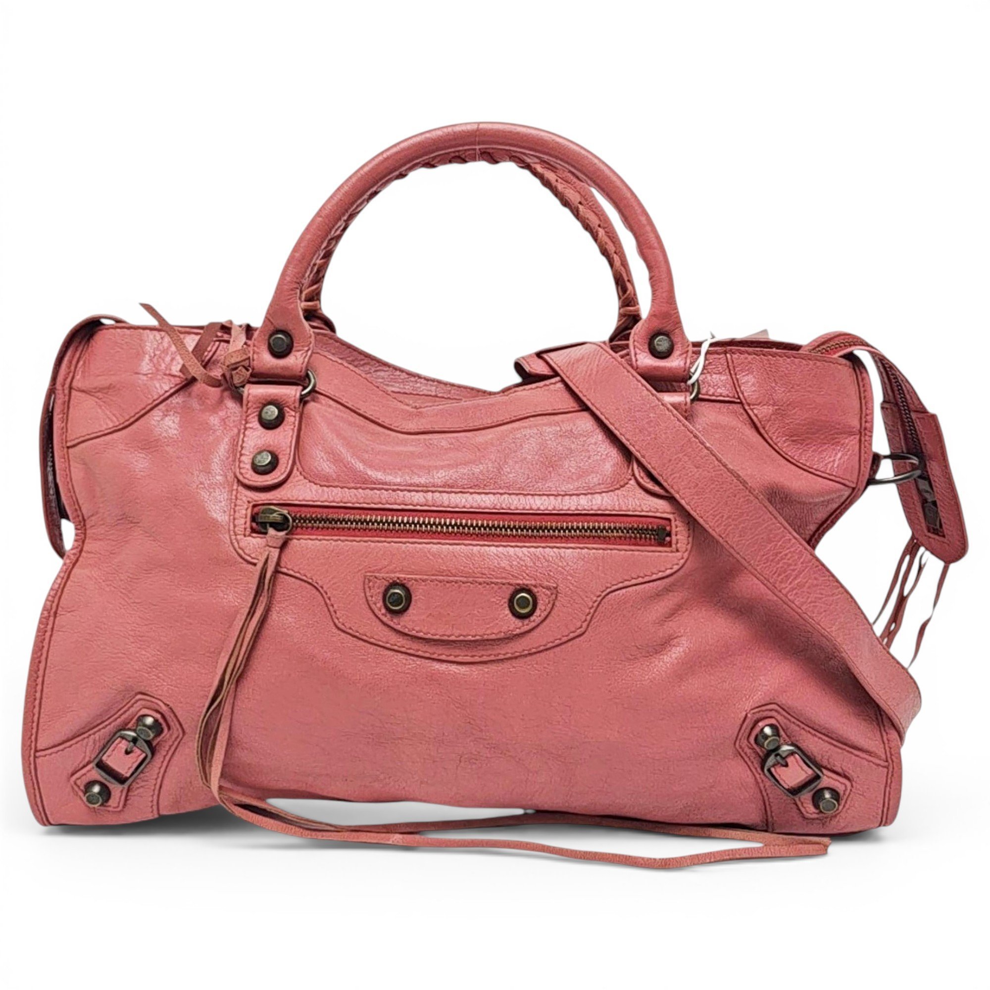 City leather handbag
