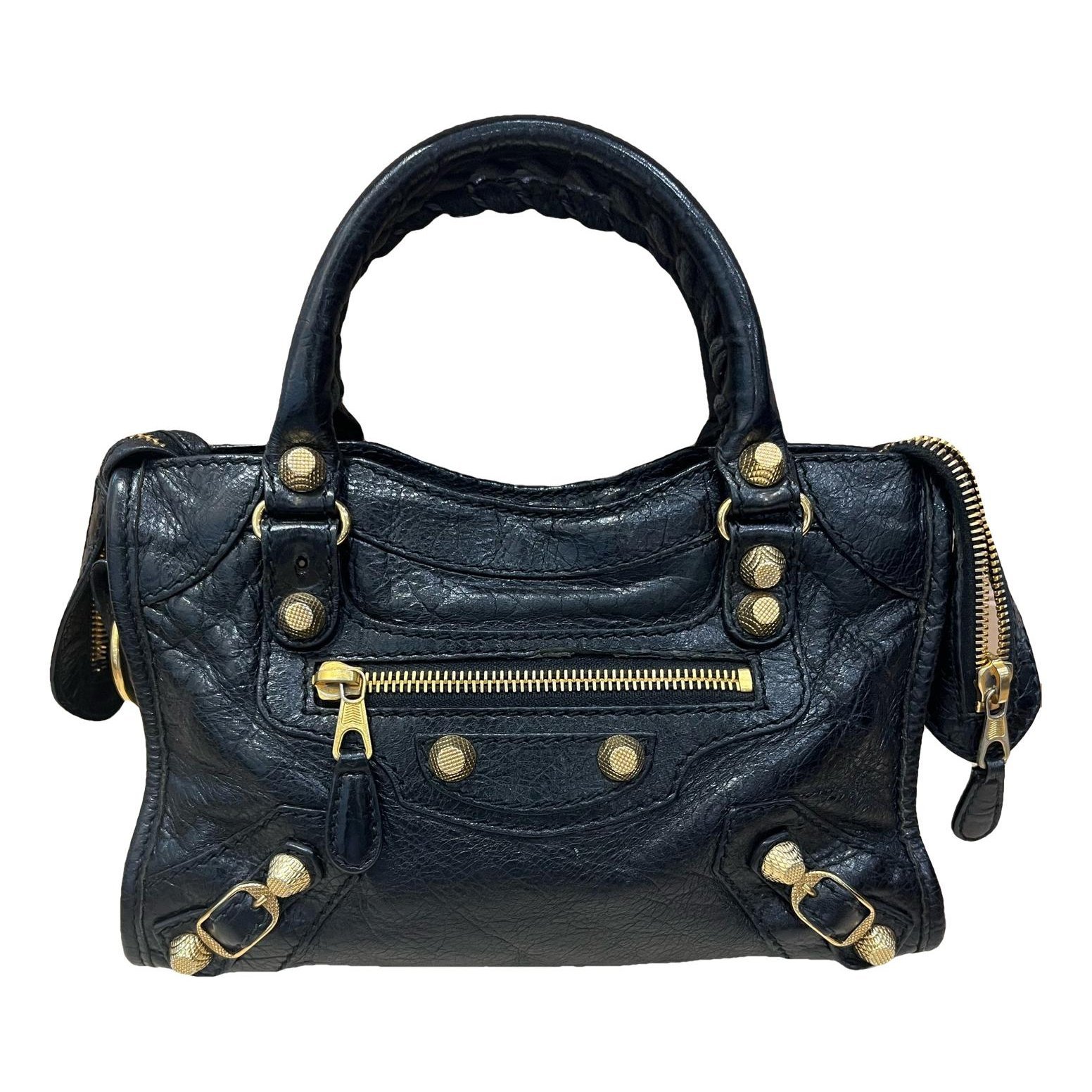City leather handbag