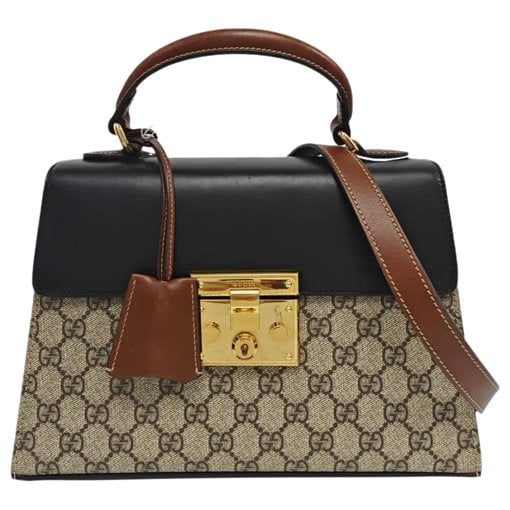 Padlock leather handbag