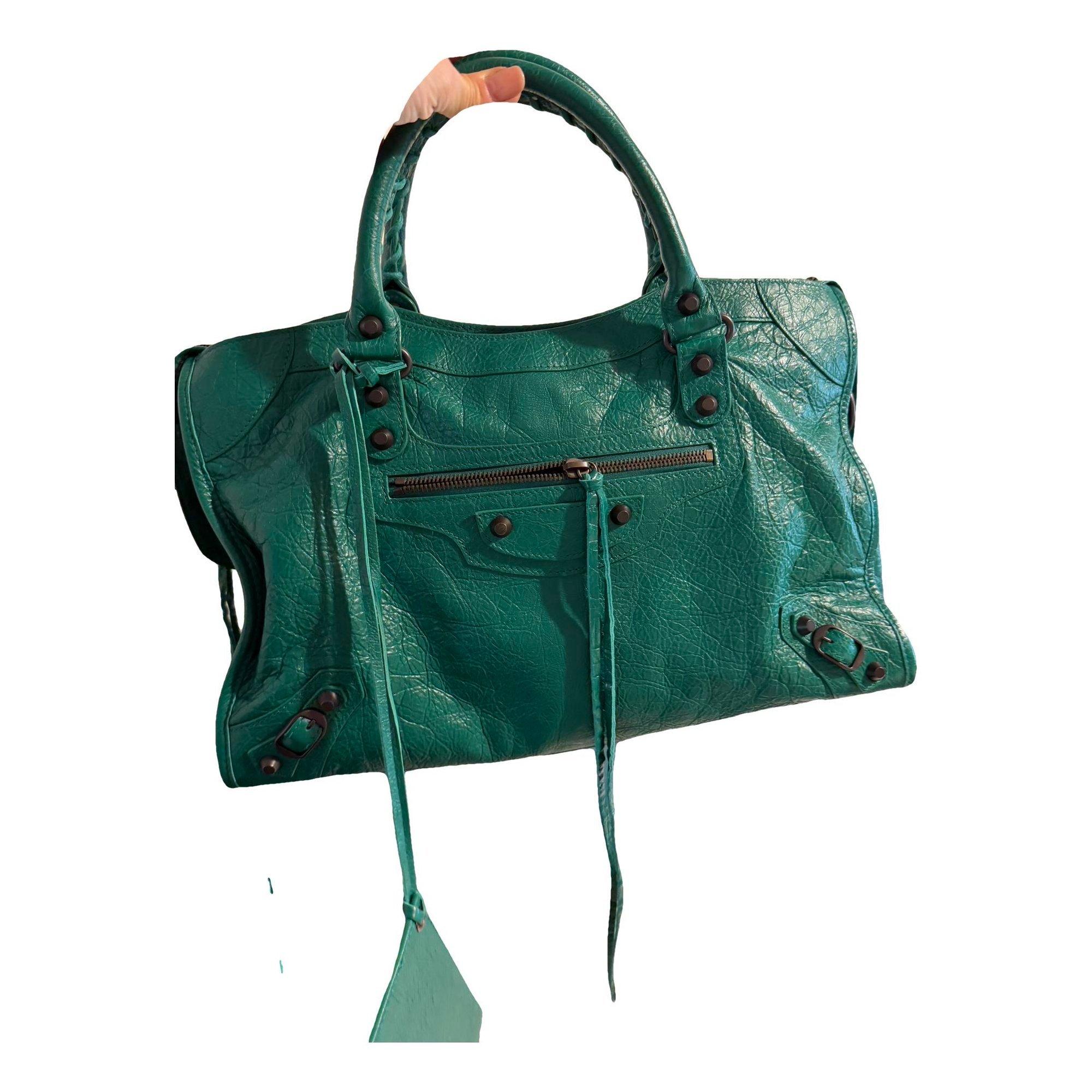 City leather handbag
