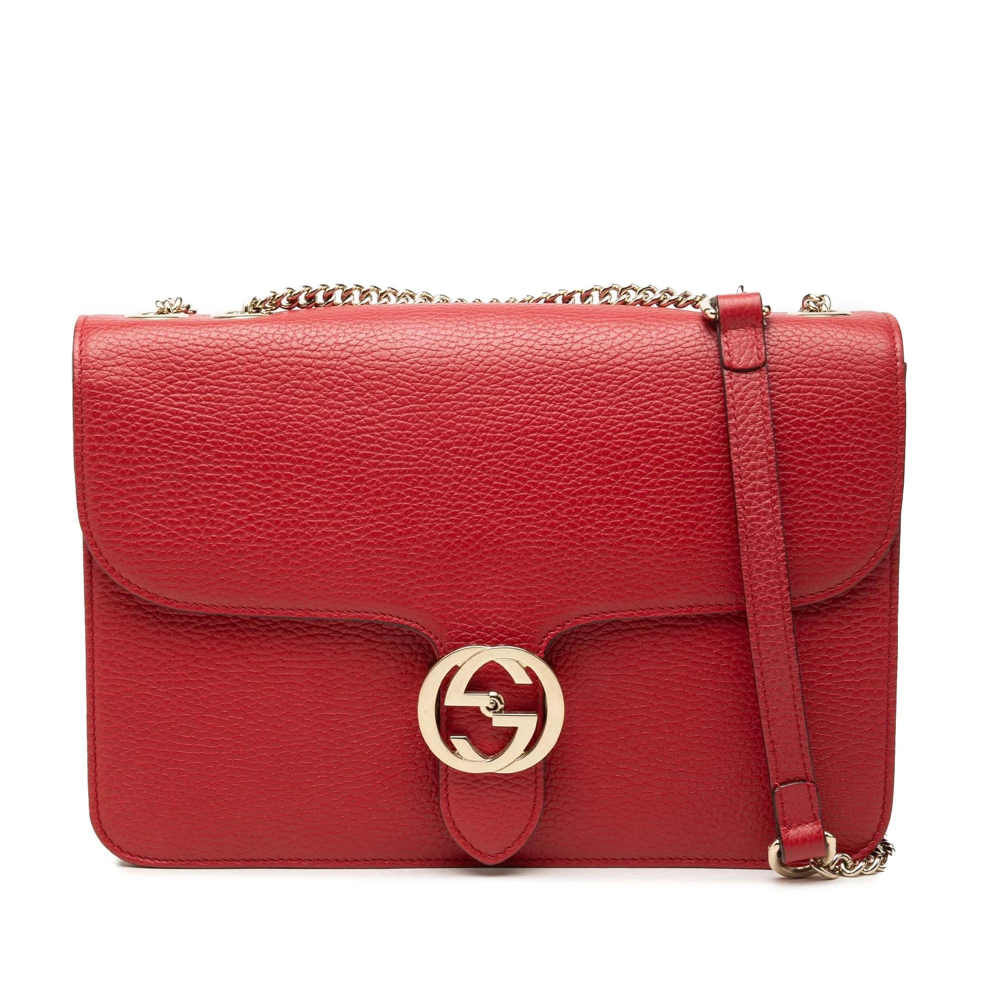 Interlocking leather handbag