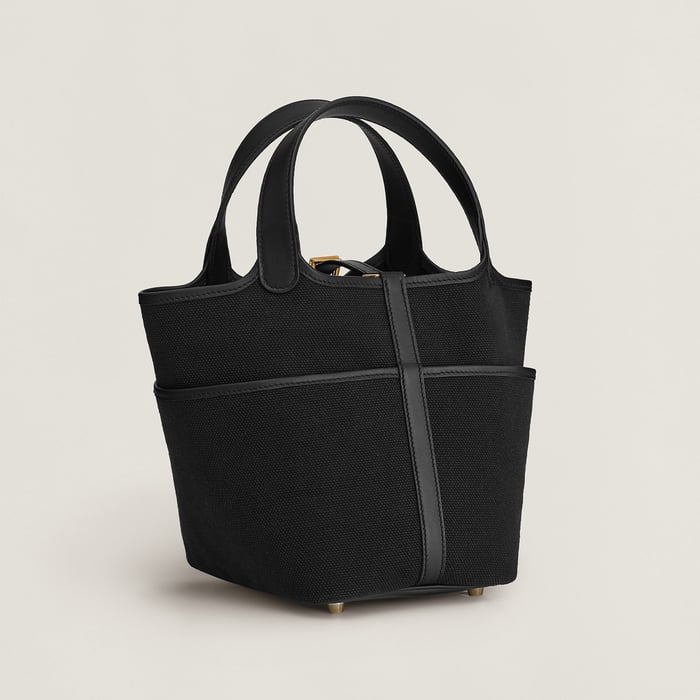 Noir Picotin Lock 18 Pocket Bag
