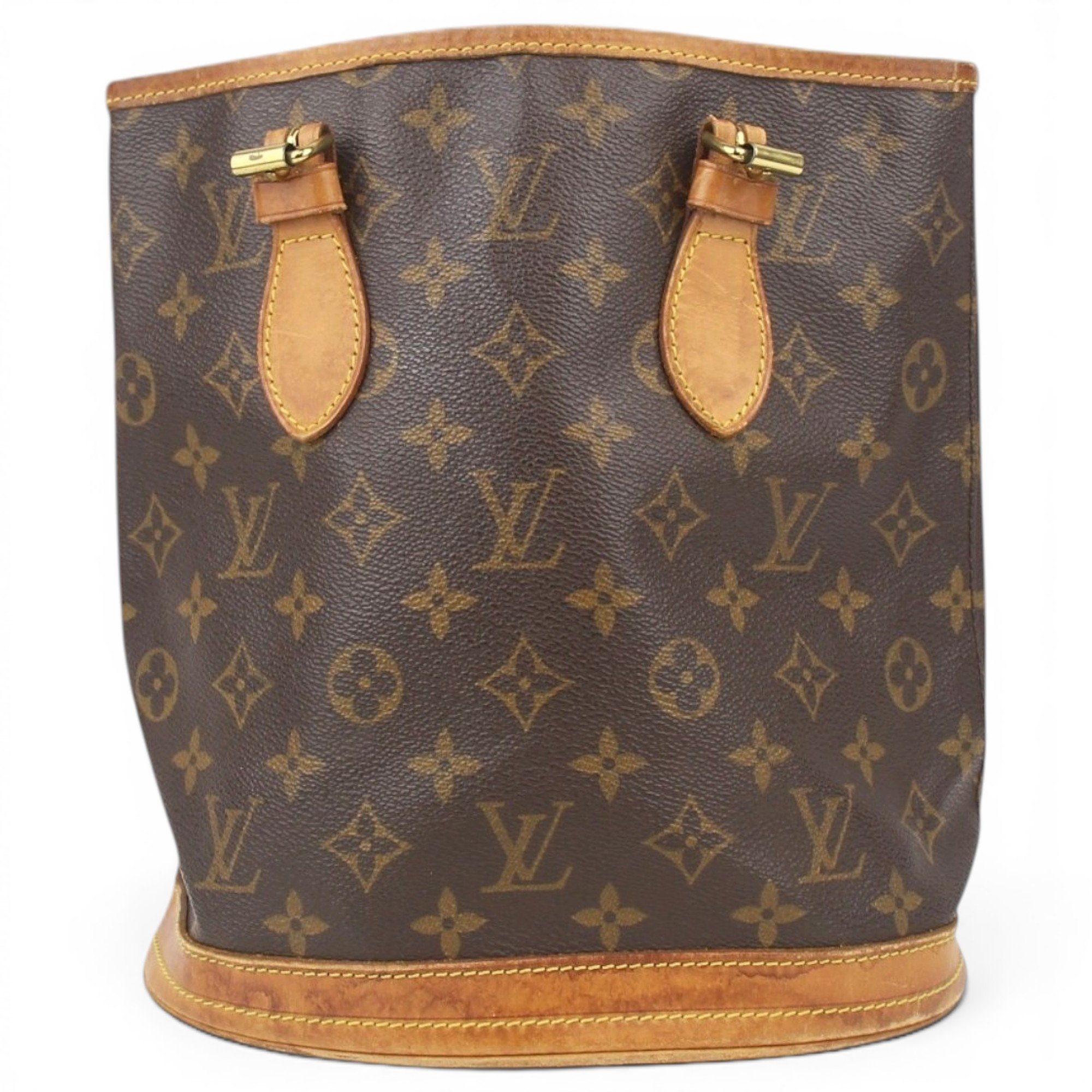 Bucket leather handbag