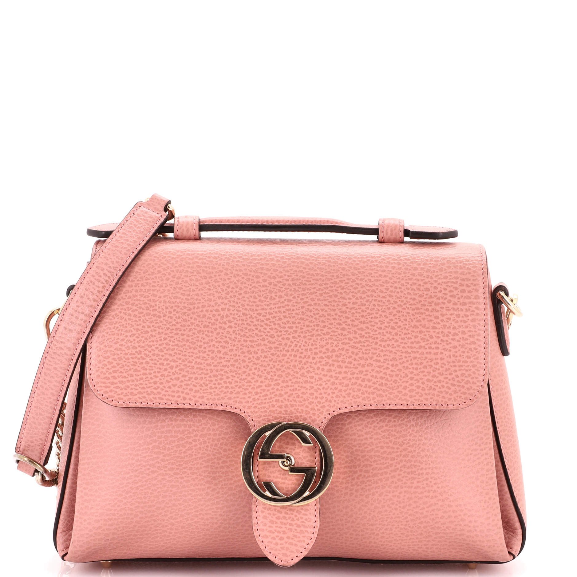 Interlocking Top Handle Bag Leather Medium