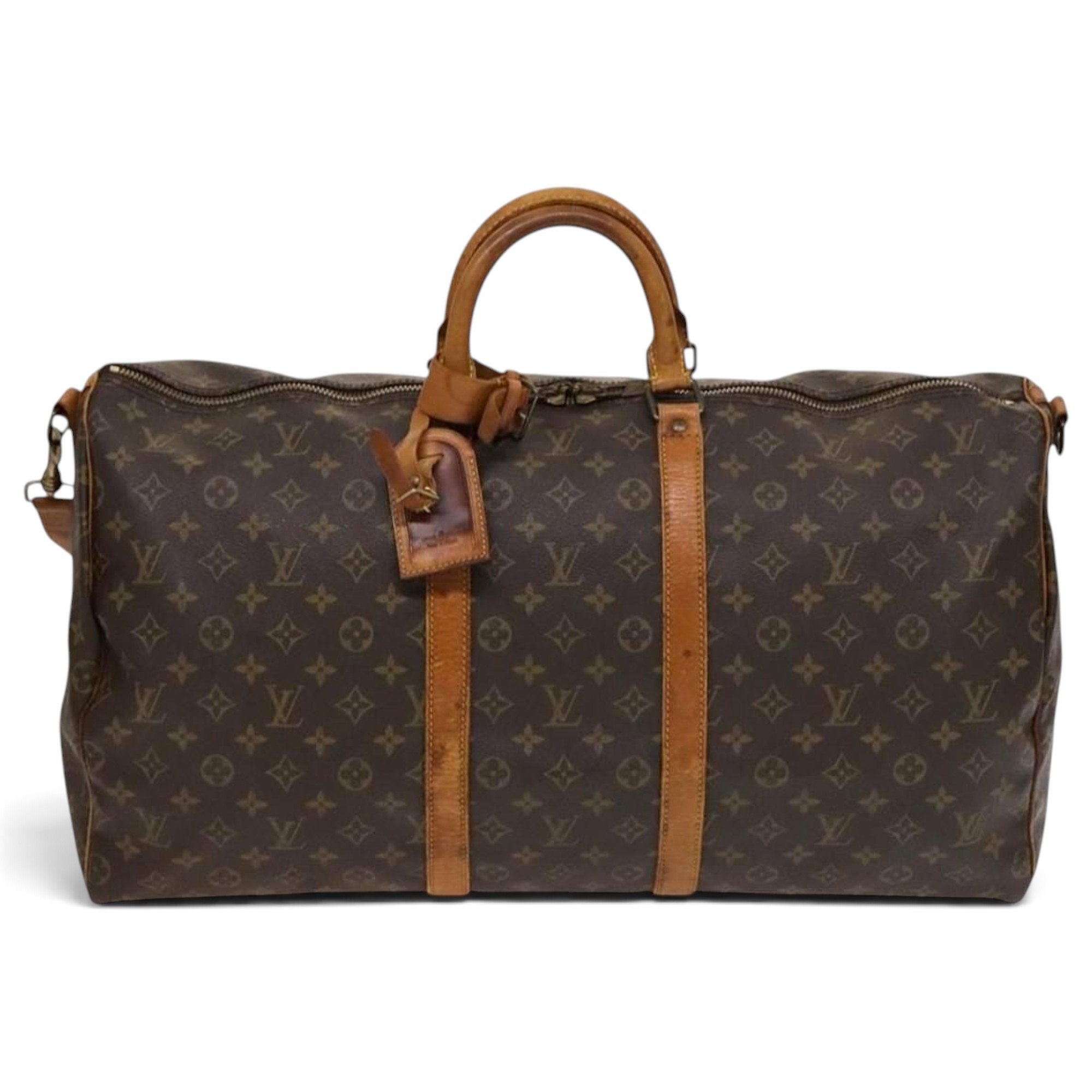 Louis Vuitton Keepall leather travel bag