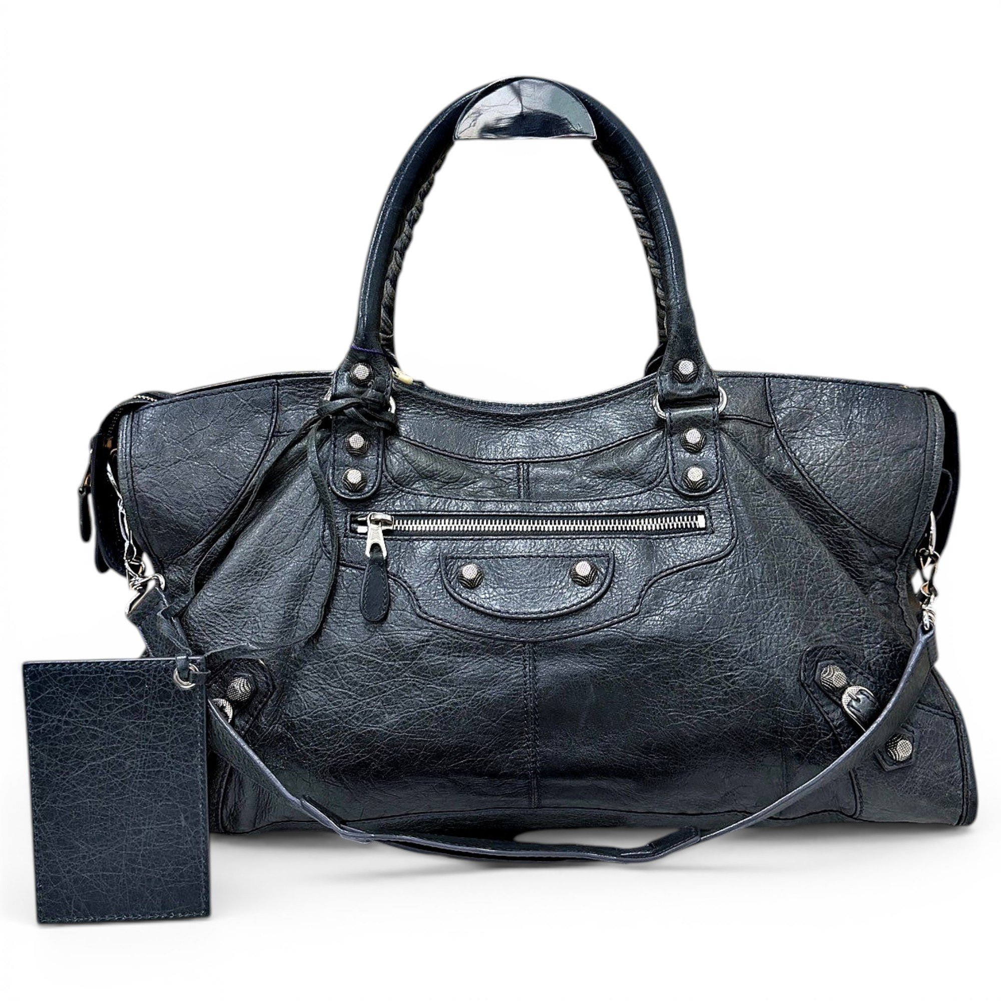 City leather handbag
