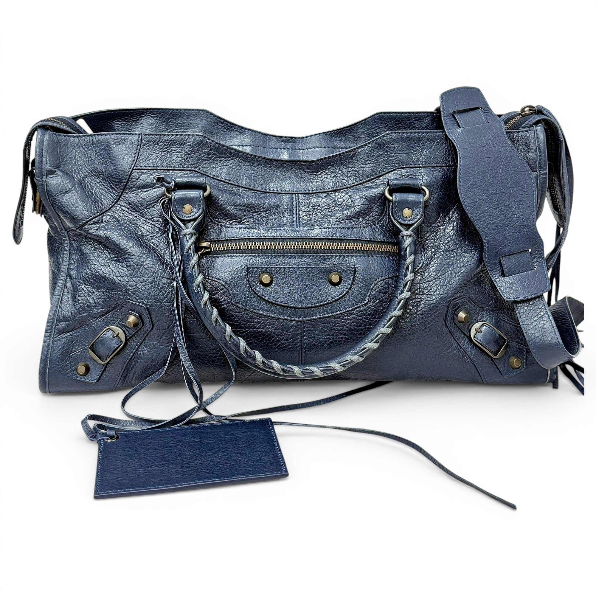 City leather handbag