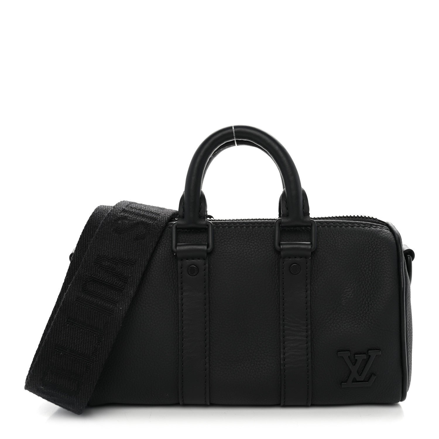 Louis Vuitton Grained Calfskin Aerogram Keepall XS Black