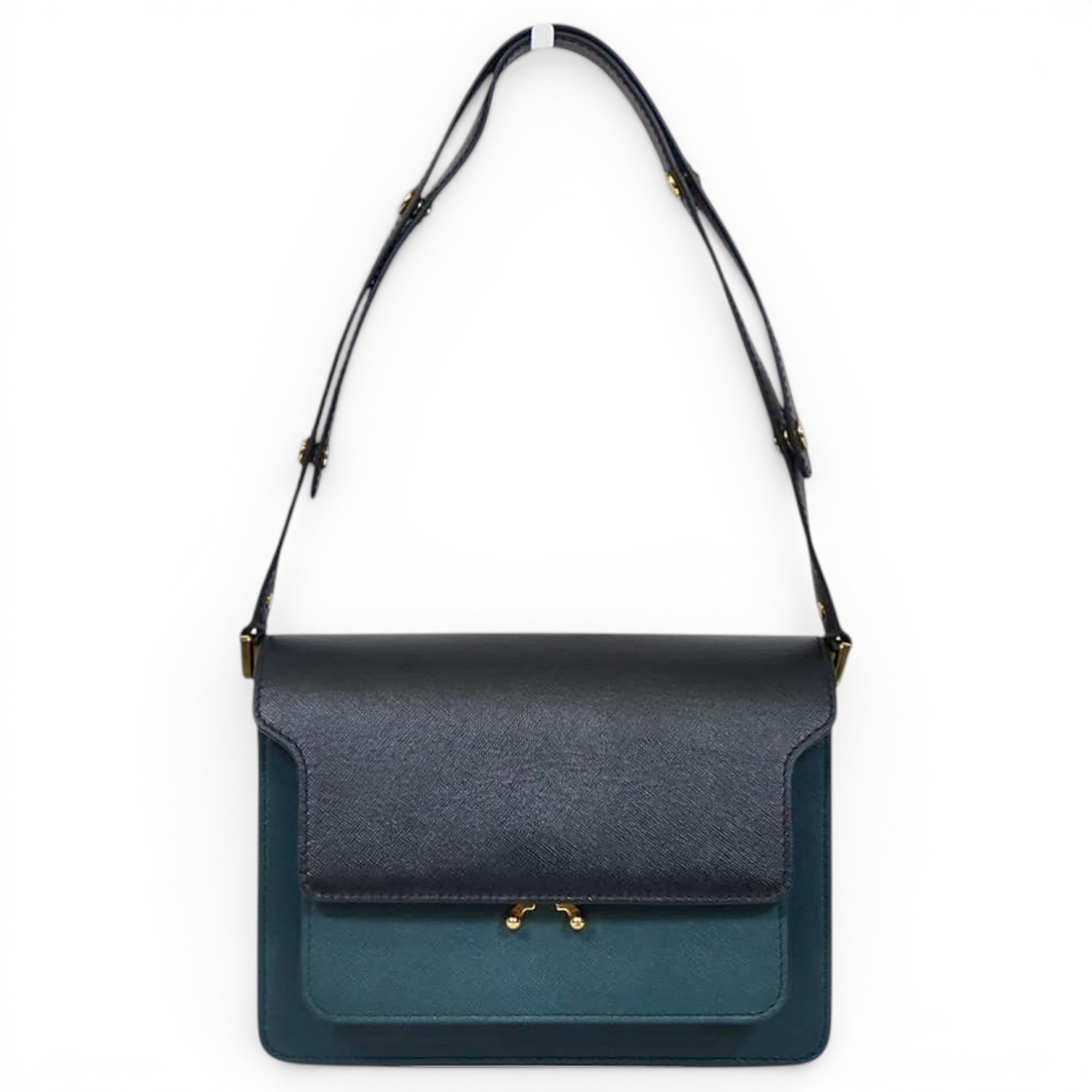 Trunk leather crossbody bag
