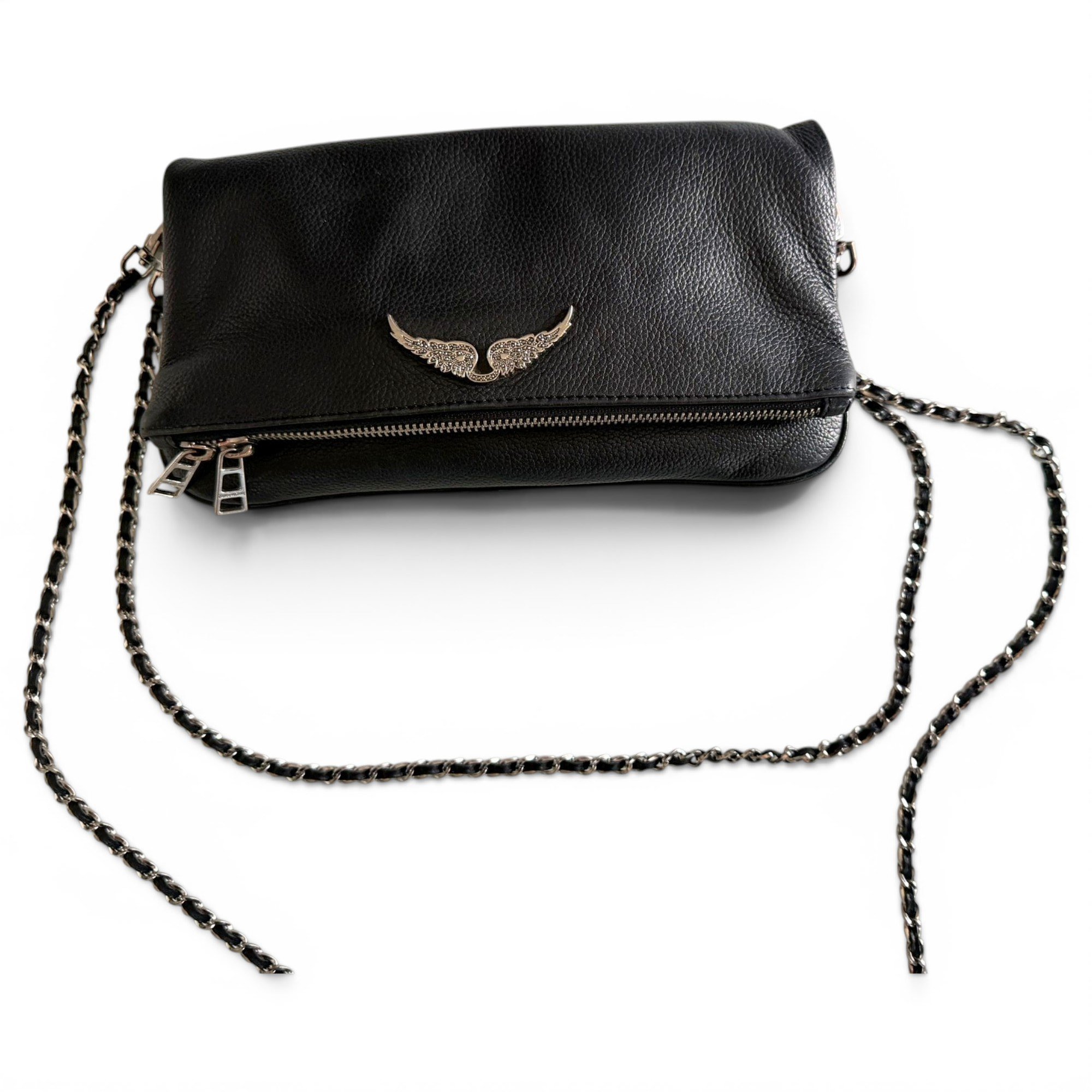 Rock leather clutch bag