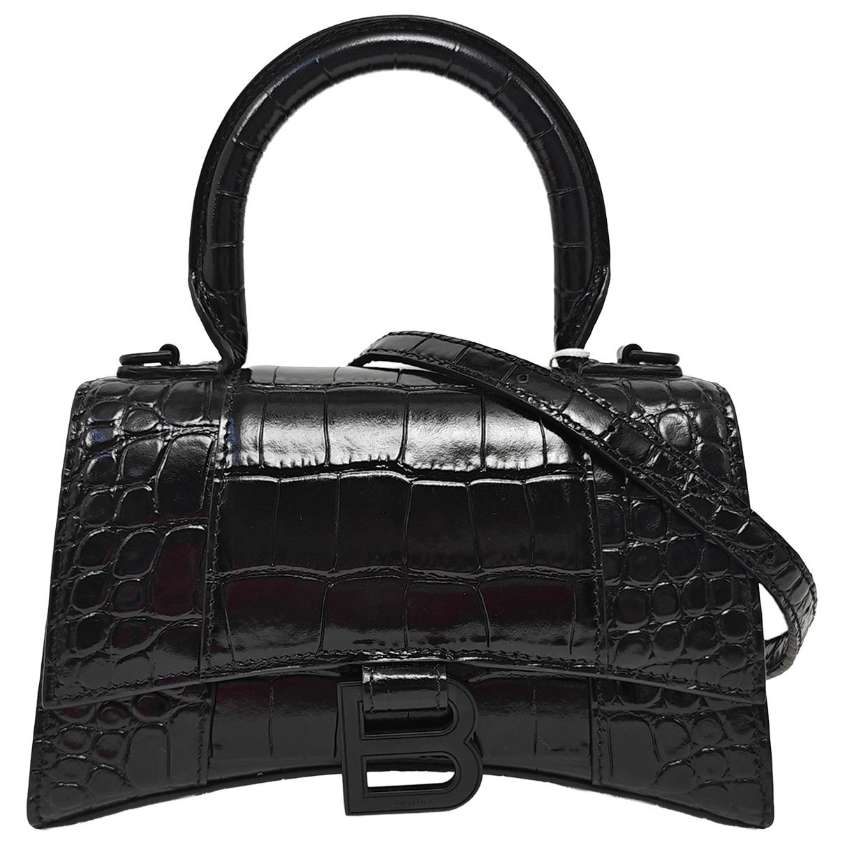 Hourglass leather handbag